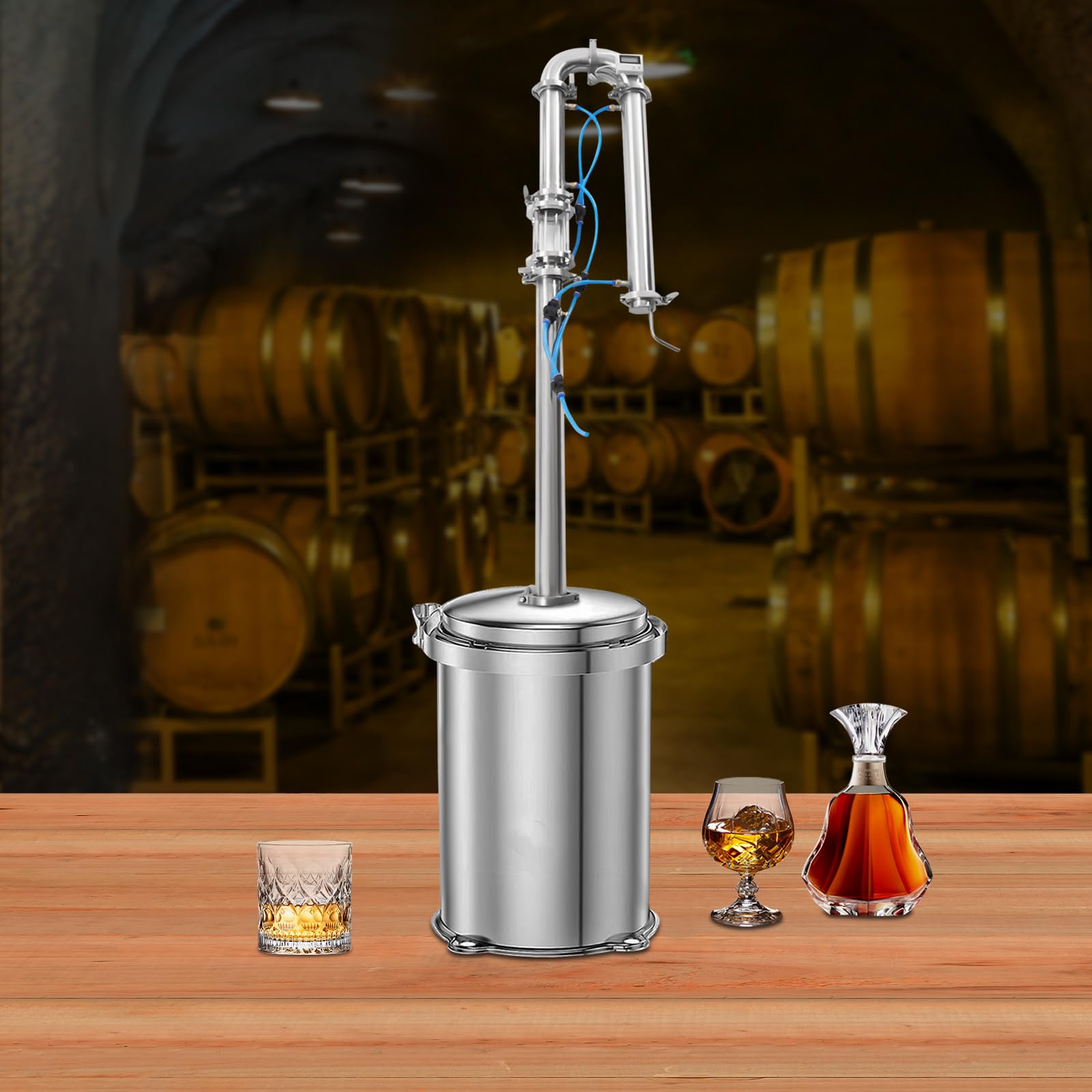 Tubular Distillation Tower, 2 inch Stainless Still Moonshine Reflux Distilling Column Domestic Self Brew Distiller Wine Making Tool for 50-100L/13.21-26.42 Gal Fermenters