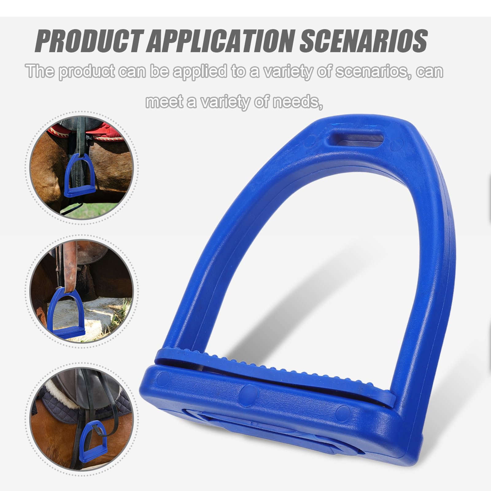 Staffe da Sella Inglesi 2 Pezzi in Plastica con Gomma Blu