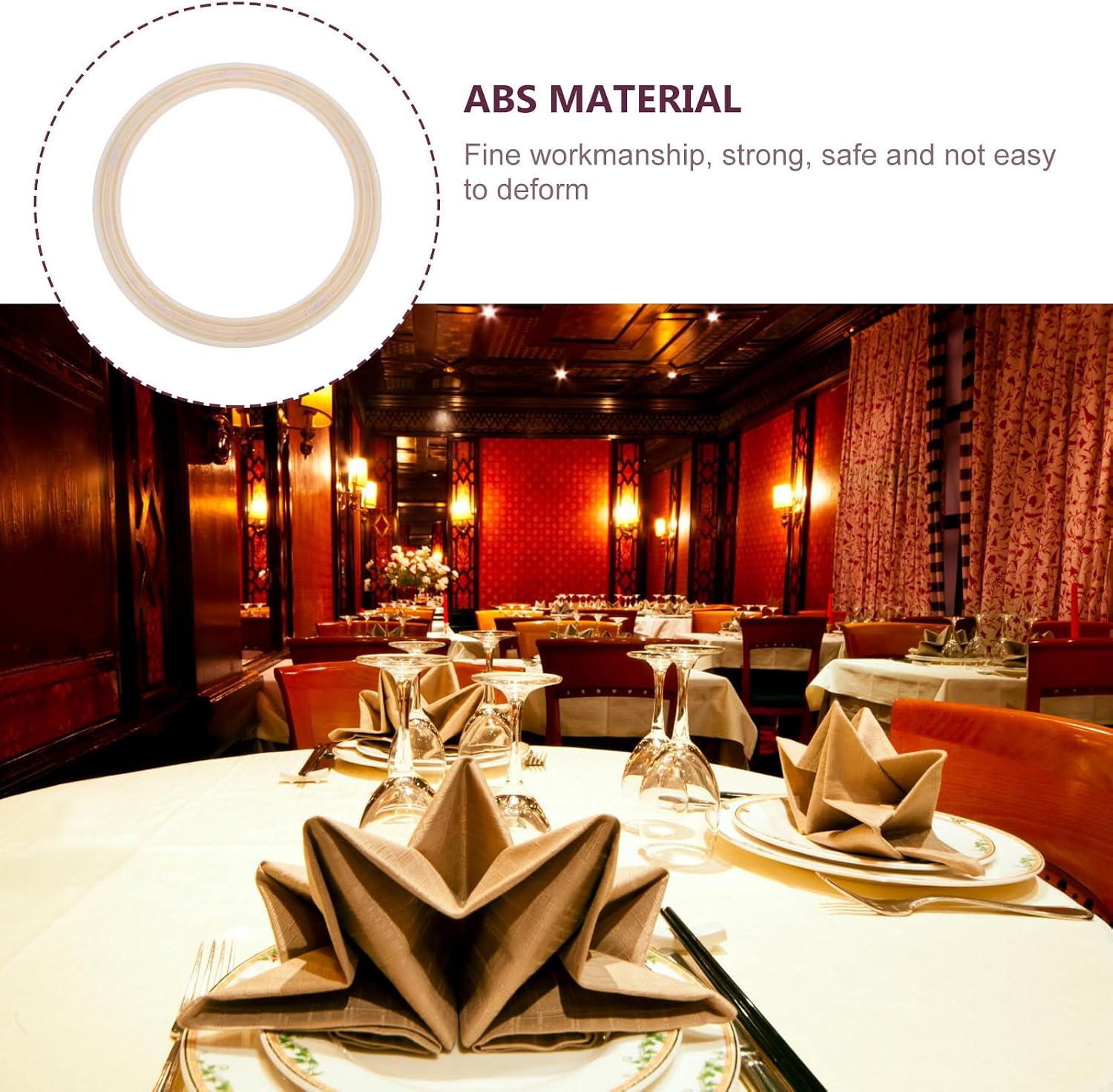 Plastic Turntable Base for Dining Table, White ABS