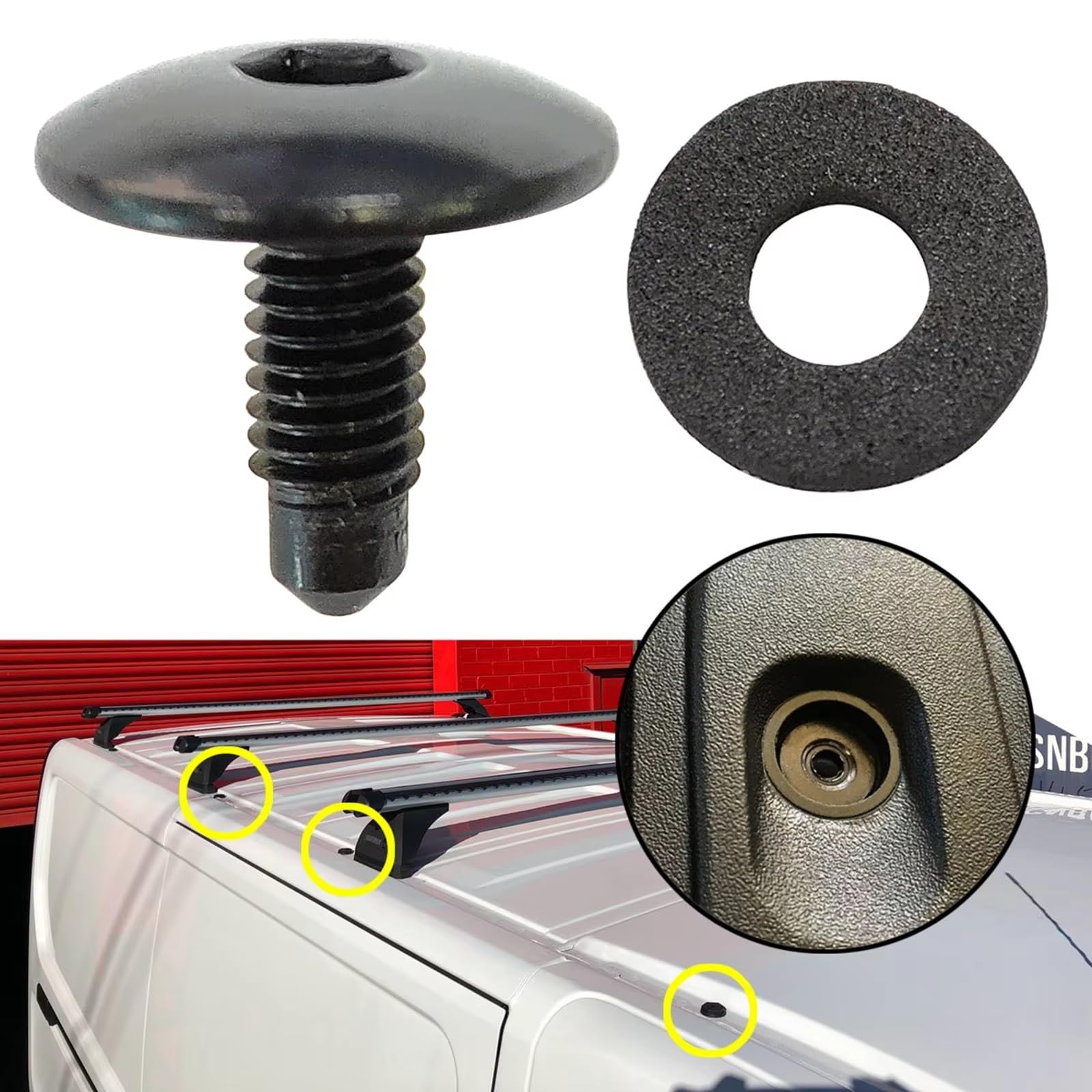 Voiture L'intérieur Pour Trafic 2015-2024 Pour Trafic (2022-2024) Trous de galerie de toit Panneau d'obturation Vis Boulons scellés WHT006148 10 pièces Garniture Voiture