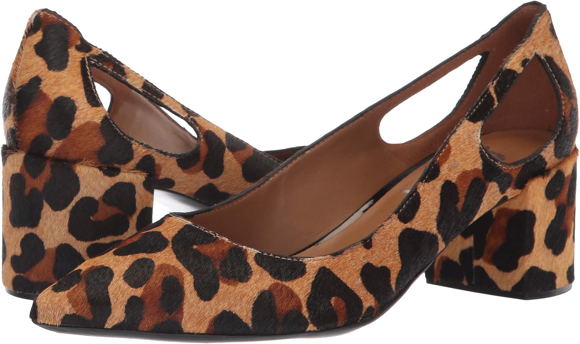 French Sole Courtney2 Heel Beige Leopard Haircalf 7 M