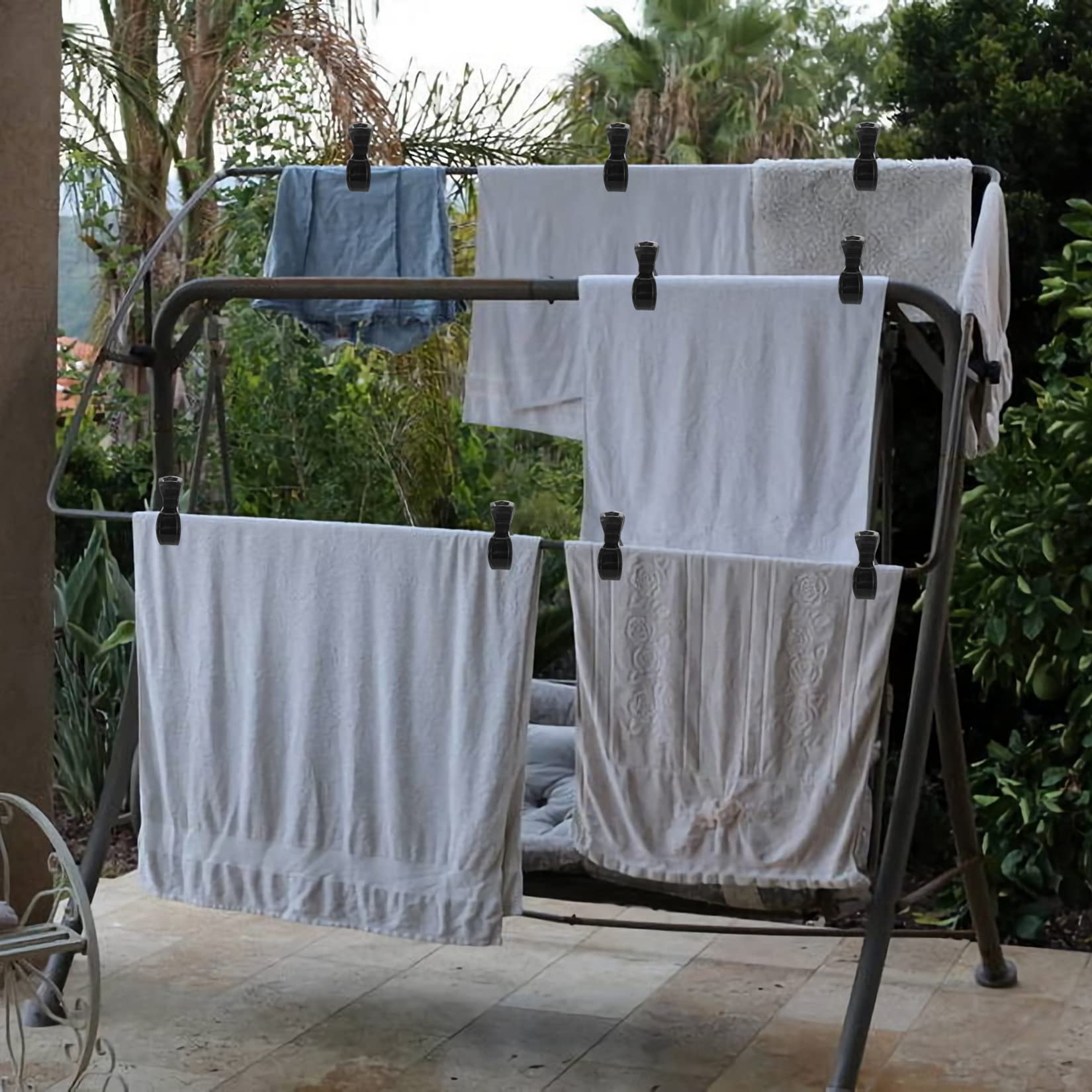 9 Pezzi Clips per Passeggino, Mollette per Passeggino Universali, Fermagli Clip per Morsetto Passeggino, Clip per Coprisedili per Auto, Ganci per Passeggino Clips, Morsetto per Coperta