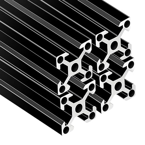 4 piezas de extrusión de aluminio de 11.811 in (11.8 pulgadas) con ranura en V de 4 agujeros 2020 estándar europeo anodizado para piezas de
