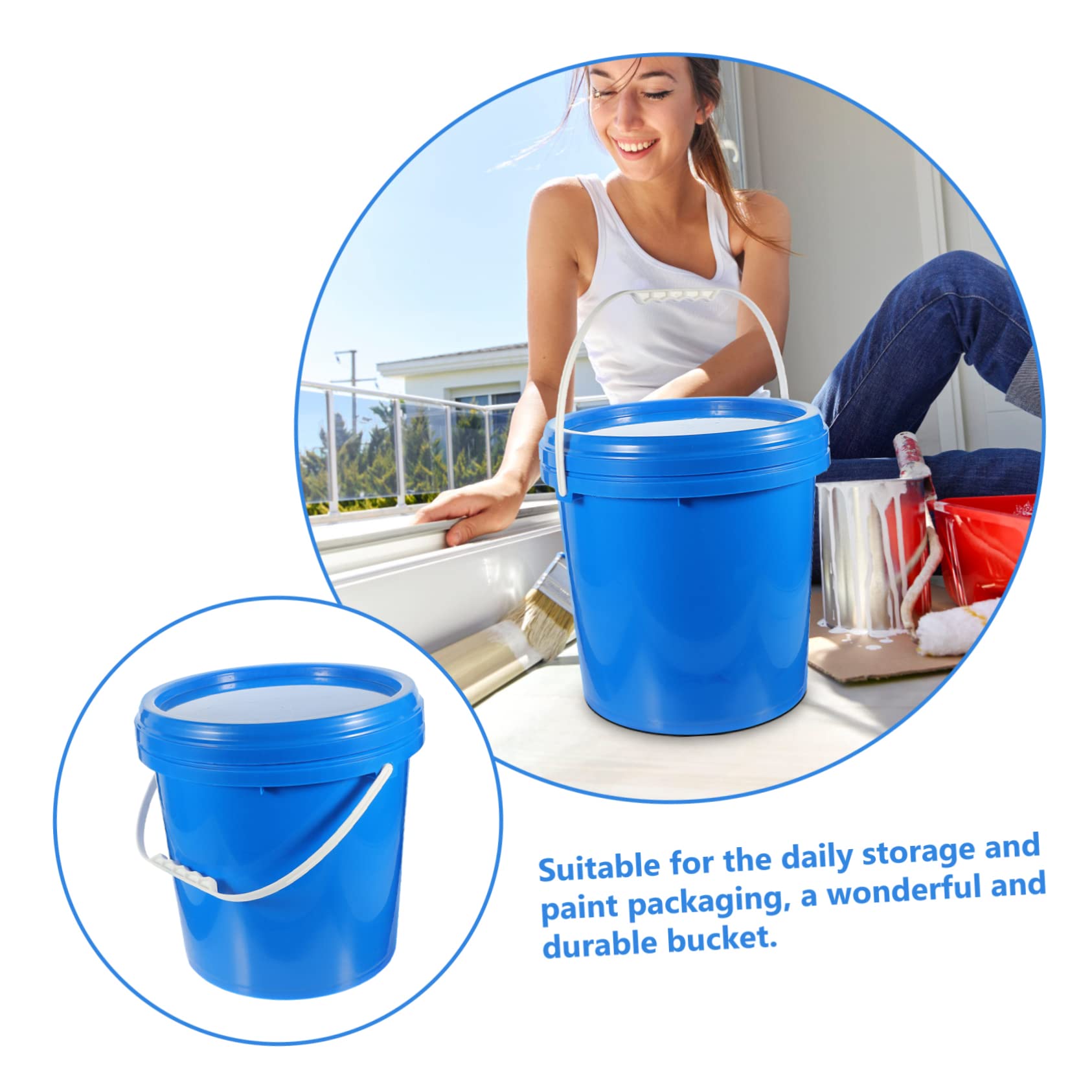 SHINEOFI Cubo De Pintura para Almacenamiento De Pinturas Cubo De Hdpe con Tapa para Uso Interiores y Exteriores