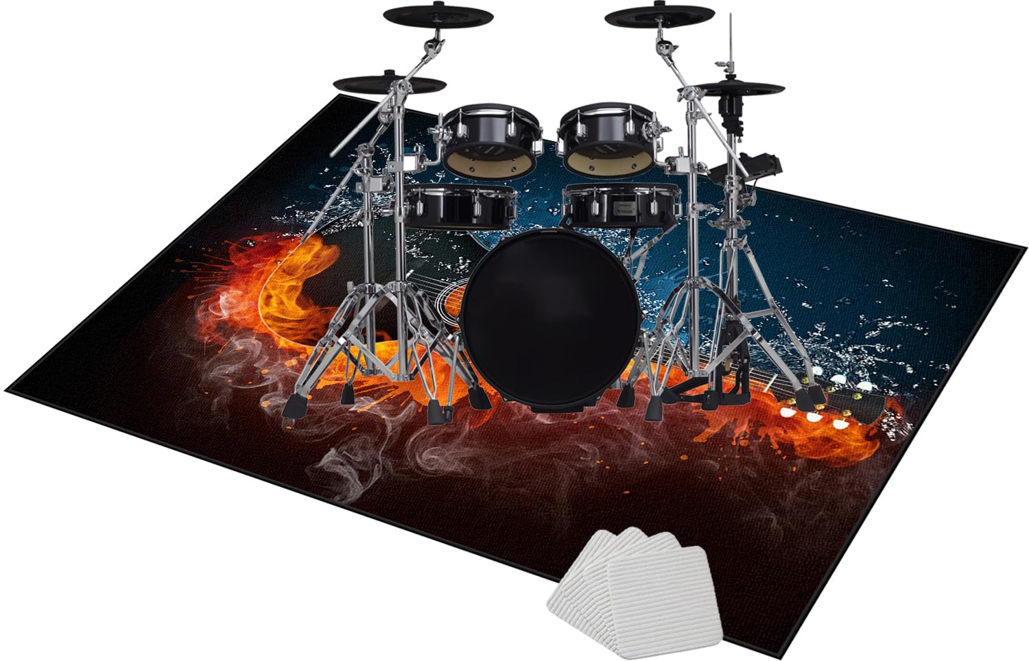 Qivstxug Drum Carpet Rug Non-Slip, Drum Rug Drum Mat, Soundproof Mat, Drumming Drum Rug, Professional Rectangle Electronic Jazz Drum Kit For Bass Drum Snare Musical Instrument Mat 210 x 180 cm