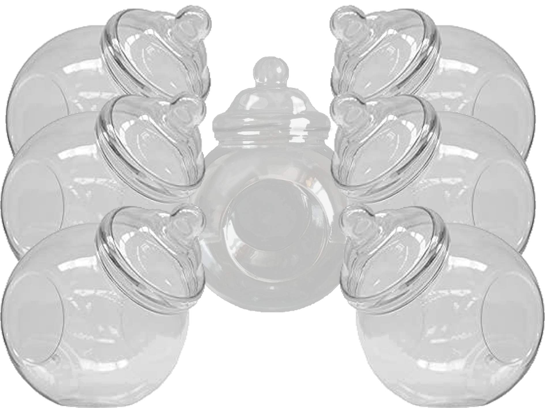 Truly Sweet Candy 3200ml Spherical Victorian Style Food Grade Plastic Sweet Jars - Wedding, Party (7 Jars)