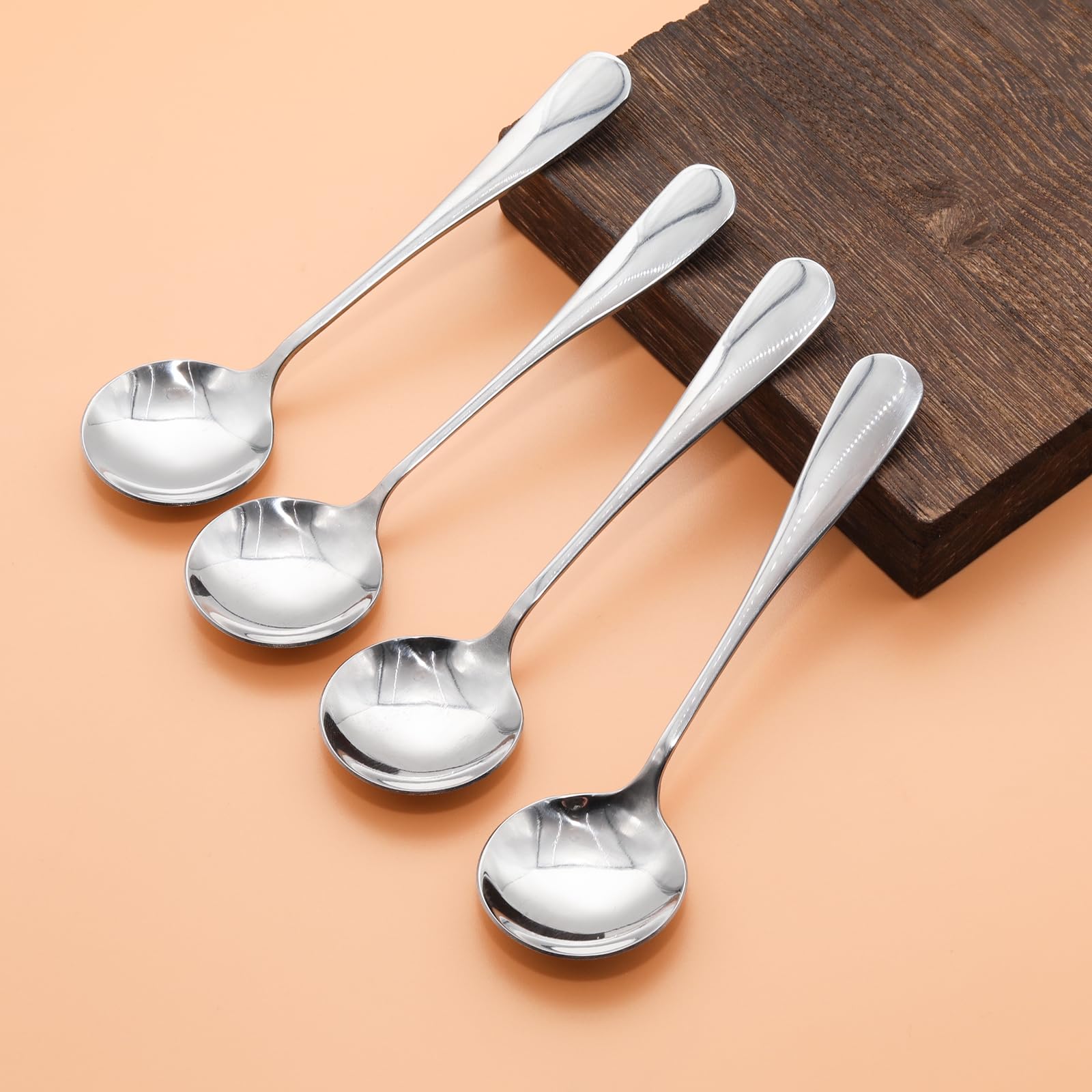 PCS Mini cucchiaini da espresso, in acciaio inox, cucchiaini piccoli per dessert caffè (argento)