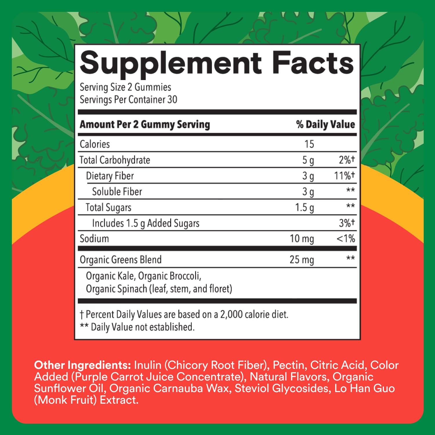 SmartyPants Kids Digestive Fiber & Veggies Gummies, Inulin, Vegan, 60 Ct — Amazon image 3