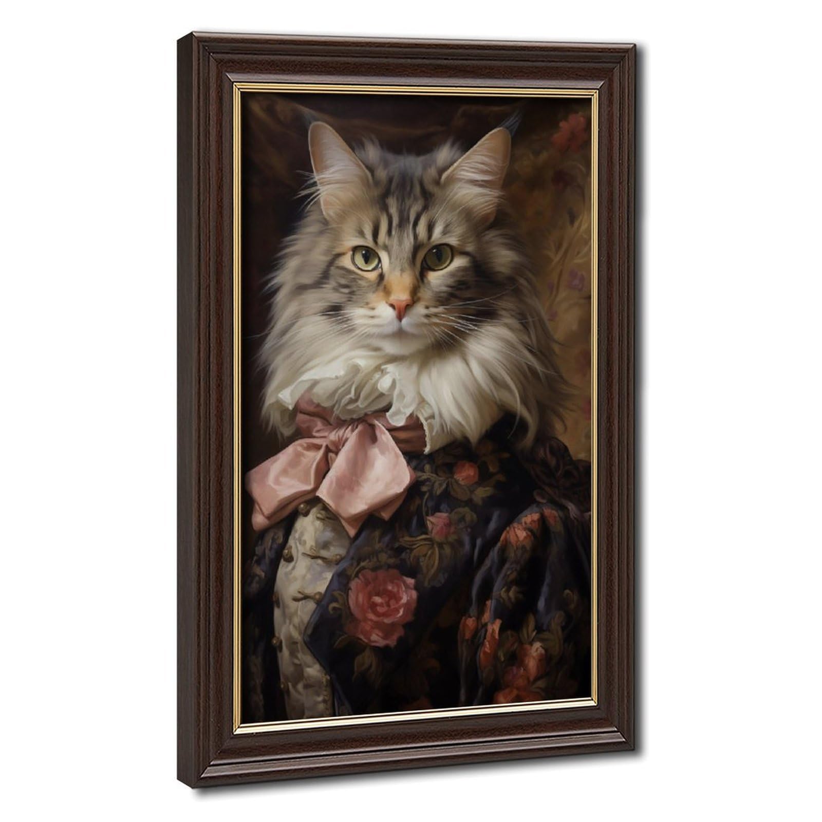 Pyberon Mokume Gane Frame-Style Norwegian Forest Cat Canvas Poster For Office Decor Gift