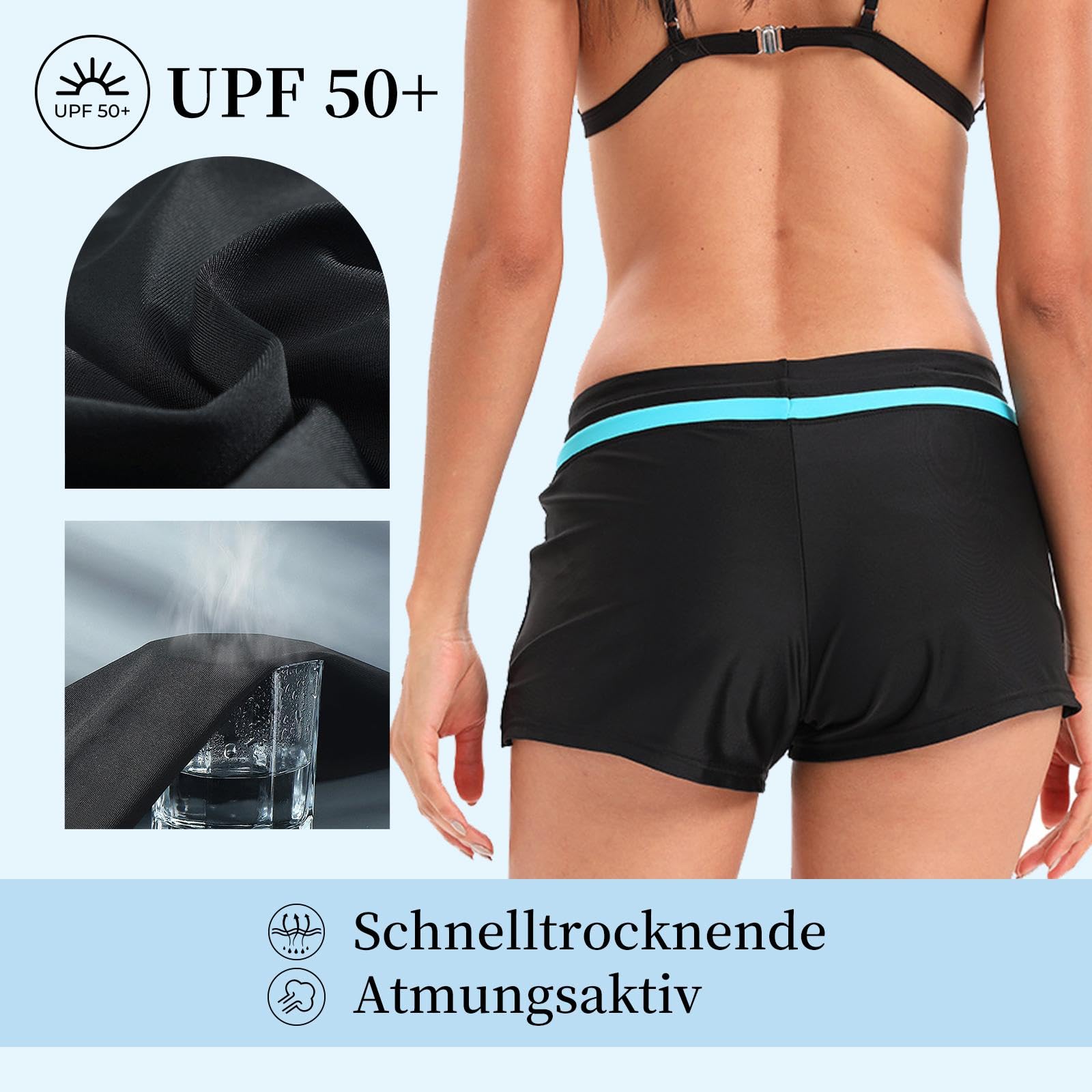 Tmaza Donna con Drawstring Regolabile Asciugatura Rapida Pantaloncini da Bagno Size S - 3XL