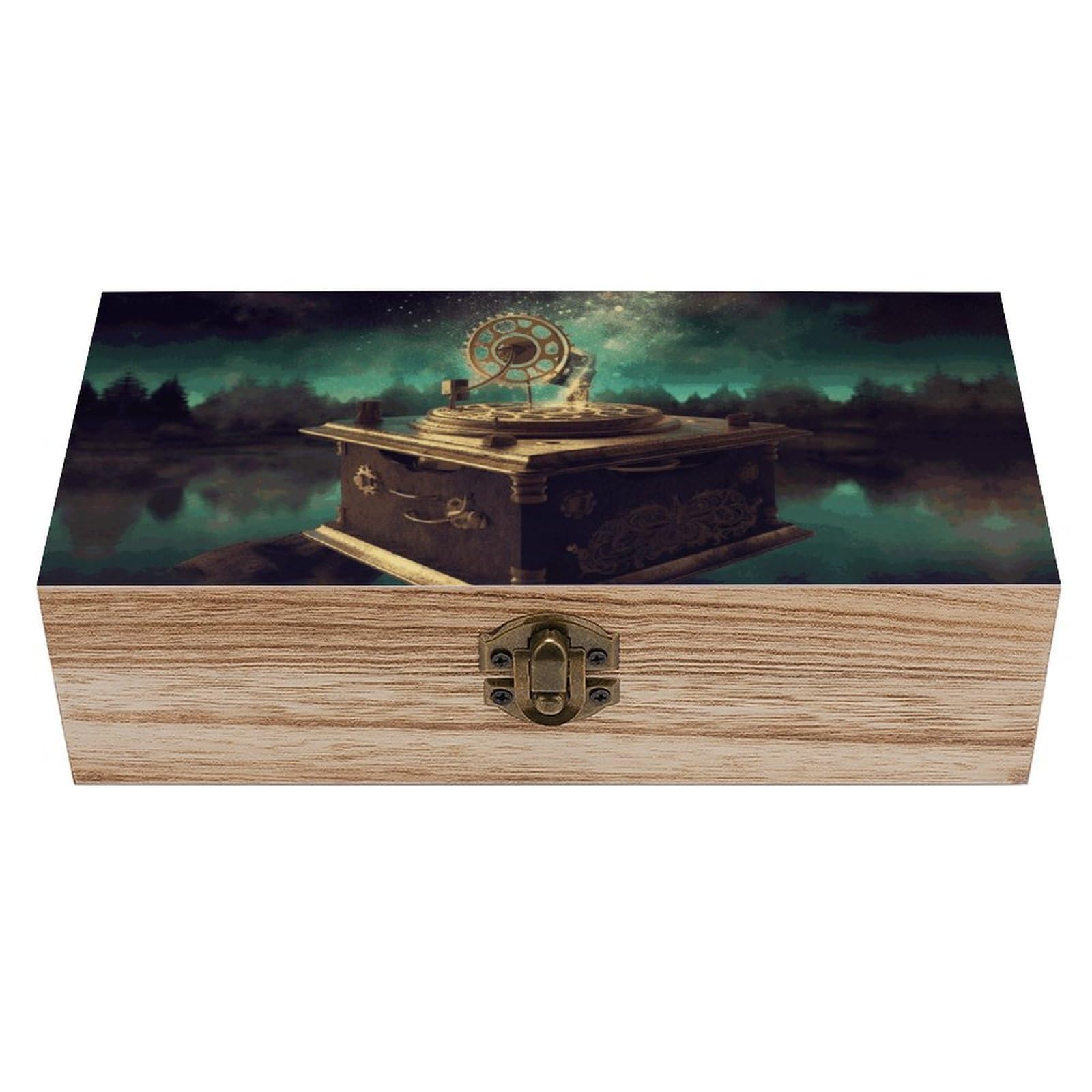 WAFICAC Dream Music Box Wooden Keepsake Box Wooden Box with Hinged Lid Decorative Storage Boxes Unique Gift Ideas for Men & Women Size 7.9" X 3.9" X 2.3"