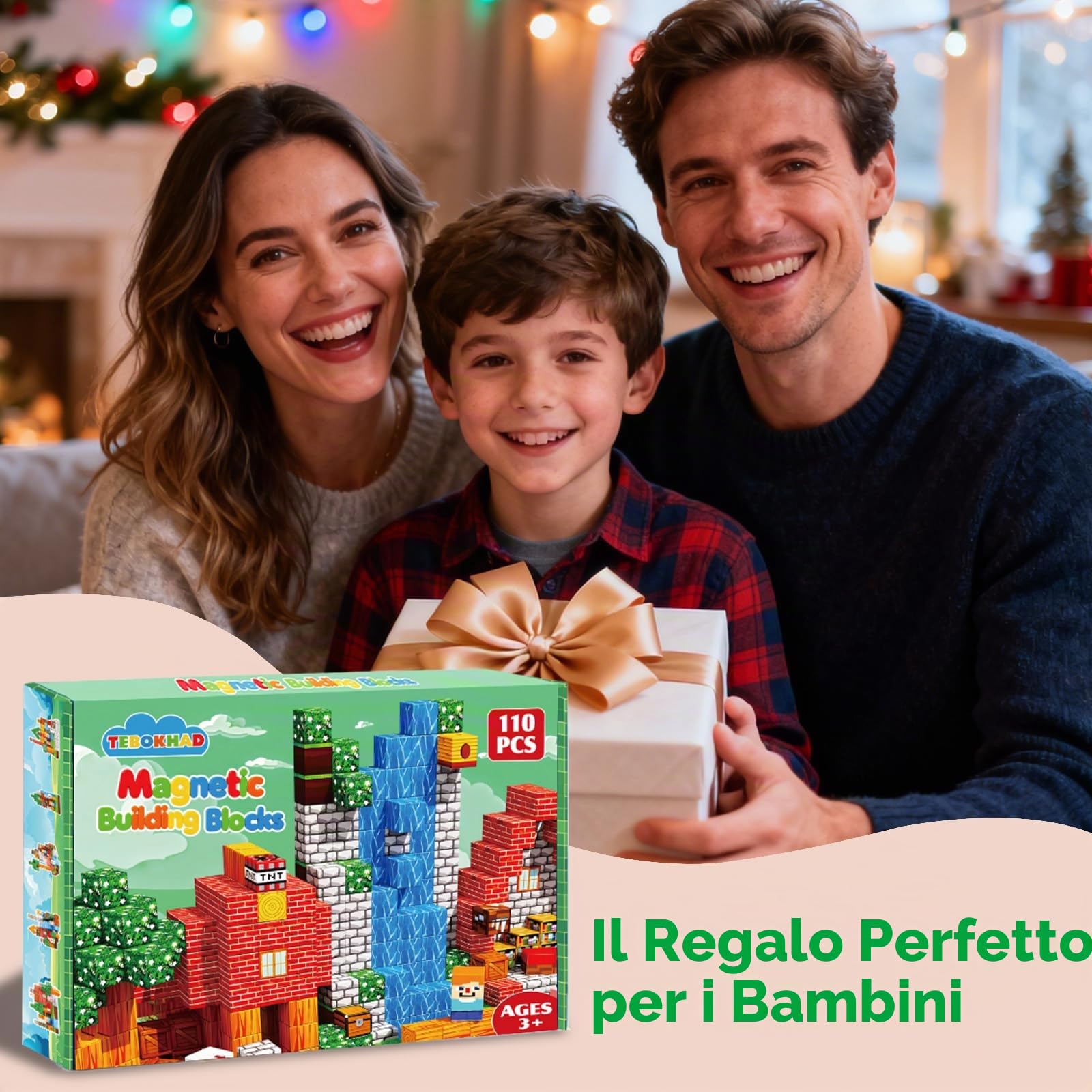 Costruzioni Magnetiche per Bambini, 110 Pezzi Costruzioni Magnetiche, Giocattolo Educativo Montessori per Bambini 3 4 5 6 7 8 9 10 Anni, Regali Di Compleanno 3-10 Anni