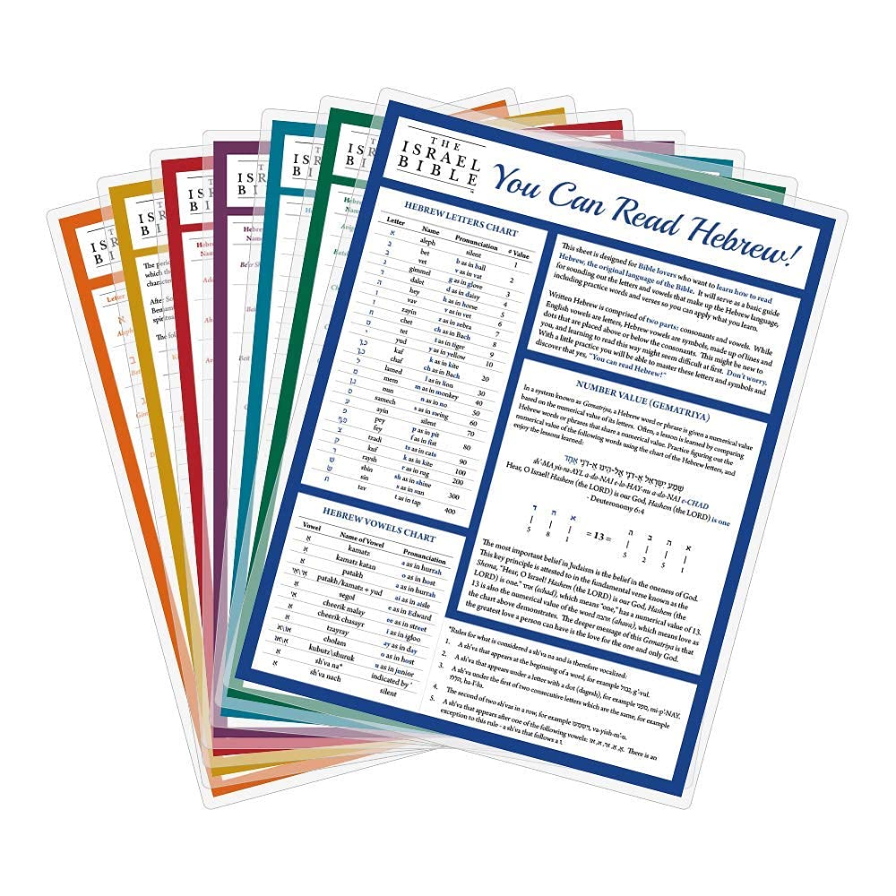 The Israel Bible Study Guide Series - Full Set of 7 Study Guides - Women, Men, Kings, Prophets and Places of The Bible, Learn to Read Hebrew and Aleph