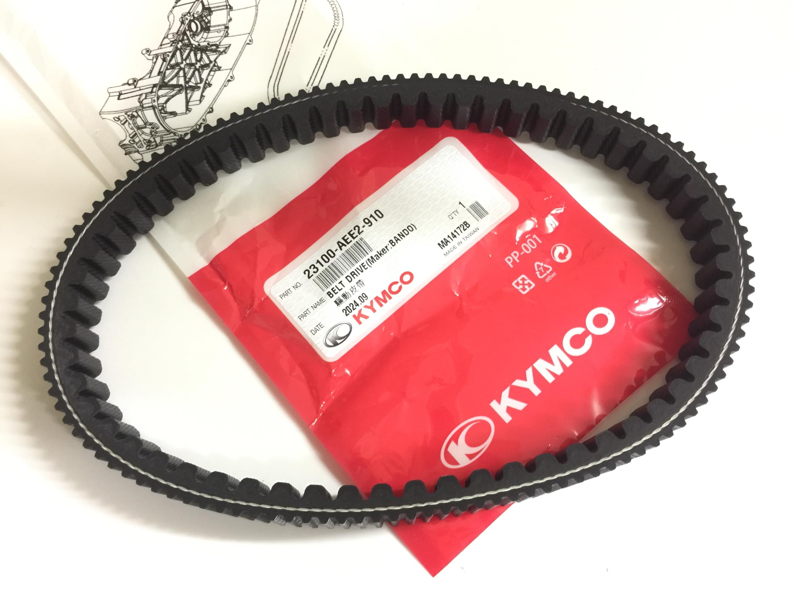 キムコ純正ベルト KRV180 SA35AC 23100-AEE2-910 [並行
