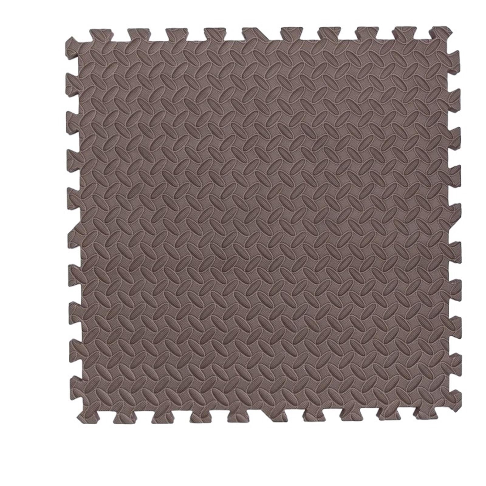 Alfombra de Juego Espuma 6 Piezas, Alfombra Rompecabezas entrelazada for Gatear y Hacer Ejercicio para Gimnasio(Brown)