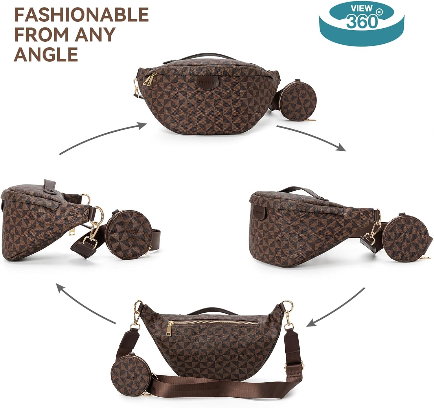 Crossbody Sling Bag Purse for Women,Sling Bag for Women Small Belt Chest Bum Checkered Crossbody bag for Daily Shopping - Image 3