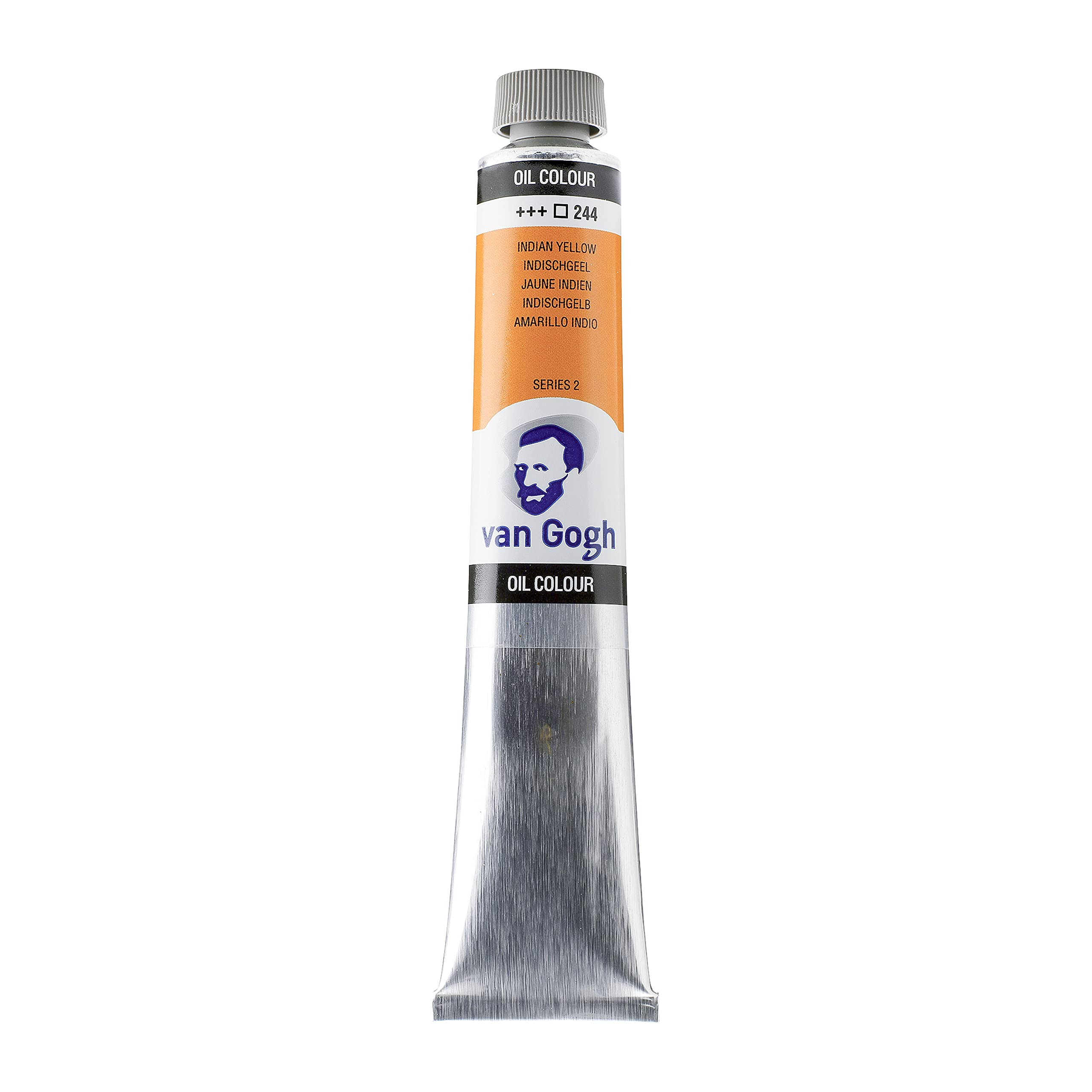 Van Gogh Indian Yellow Oil Colour - 244-60 Ml Tube - High Pigmentation & Tinting Strength - Series 2 - Lightfastness +++ - Ideal For Artists & Students