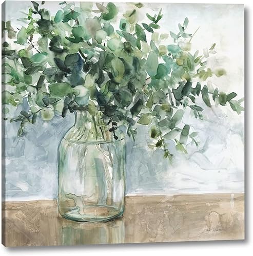 Carol Robinson - Lienzo impreso con diseño de ramo de eucalipto de 16 x 16 pulgadas, listo para colgar Carol Robinson - Lienzo impreso con diseño de ramo de eucalipto de 16 x 16 pulgadas, listo para colgar