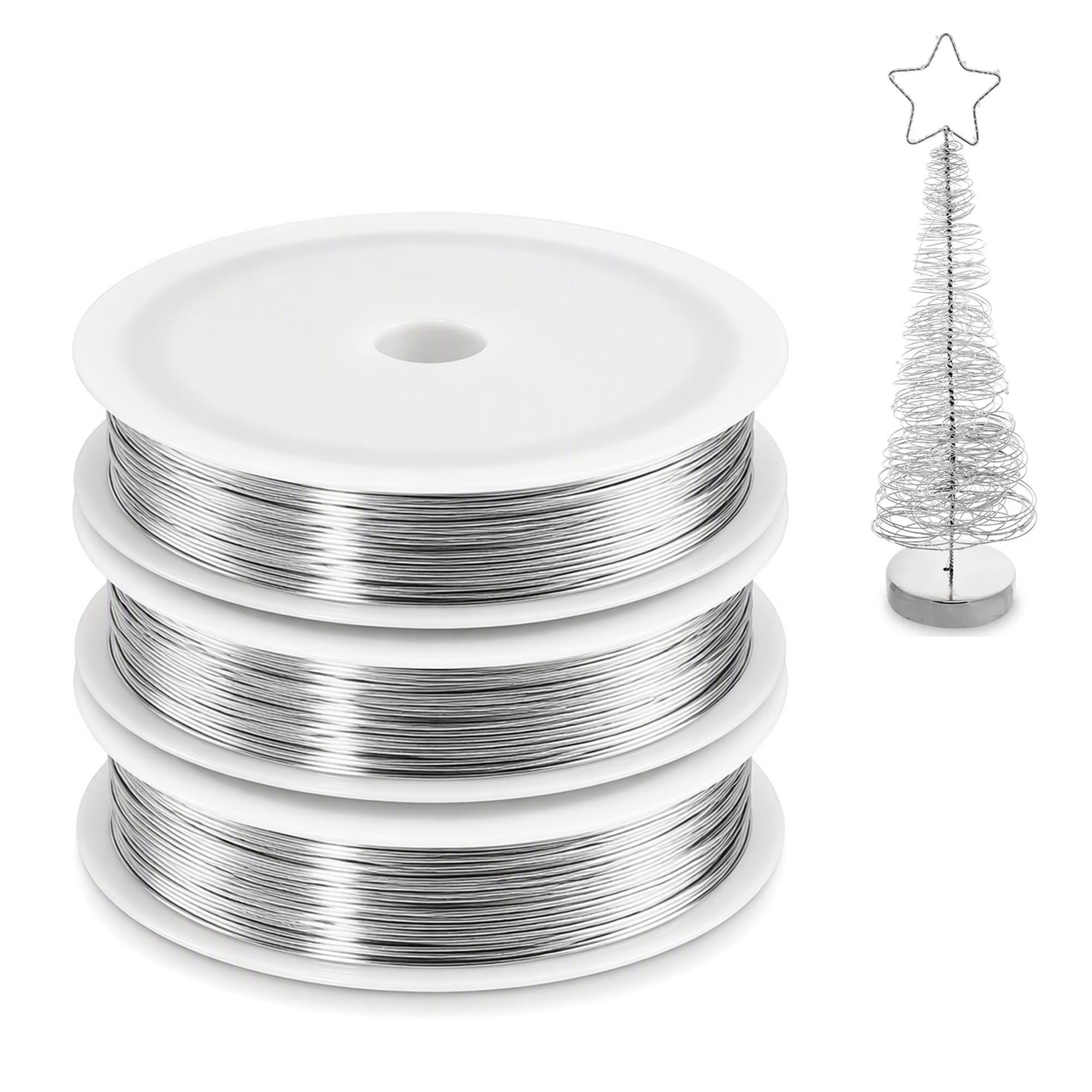 3Rolls 0.5mm Silver Jewellery Wire 120m Metal Wire for Jewellery Making
