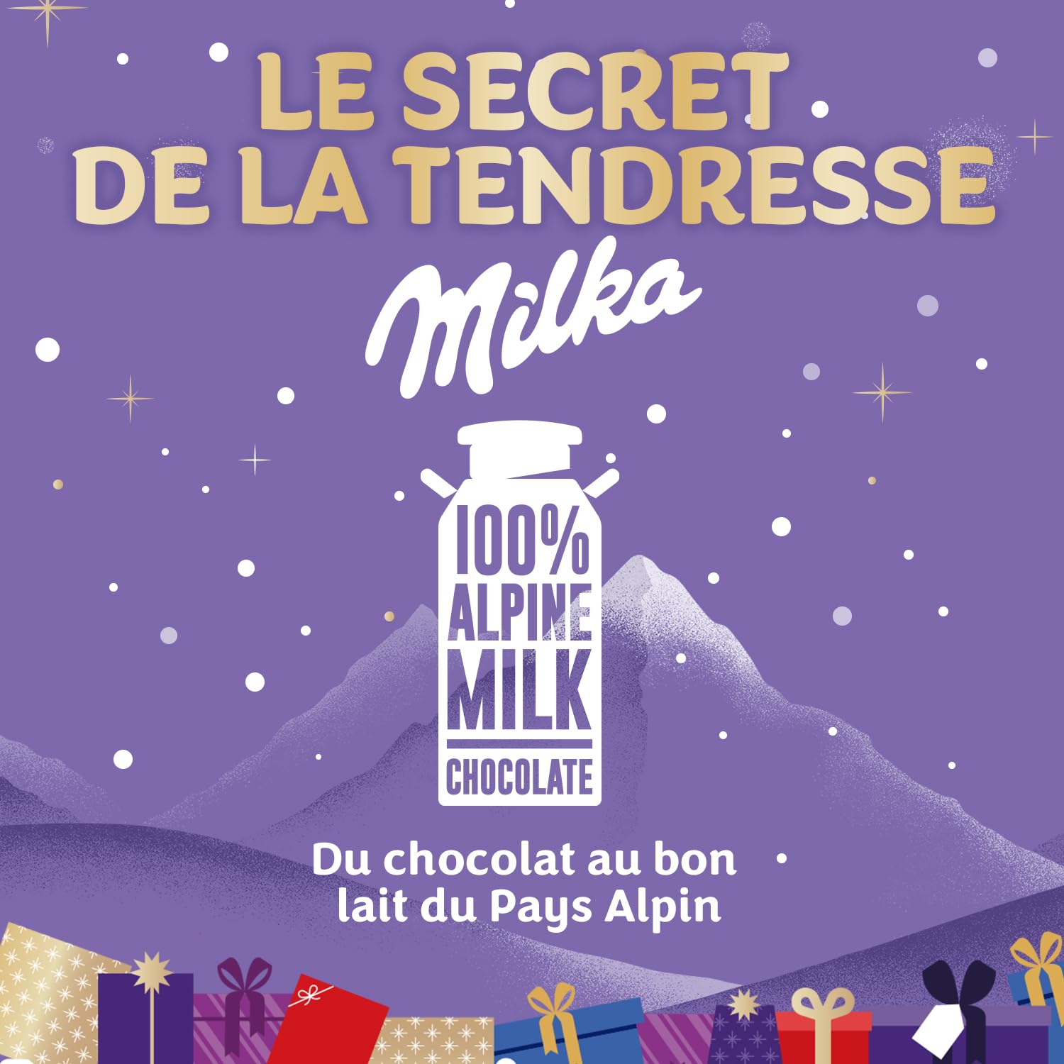 MILKA - 1 Calendrier de l'Avent Magic Mix Milka - Assortiment d'œufs, tablettes et Père Noël en Chocolat au Lait du Pays Alpin - 1 Calendrier de 147g