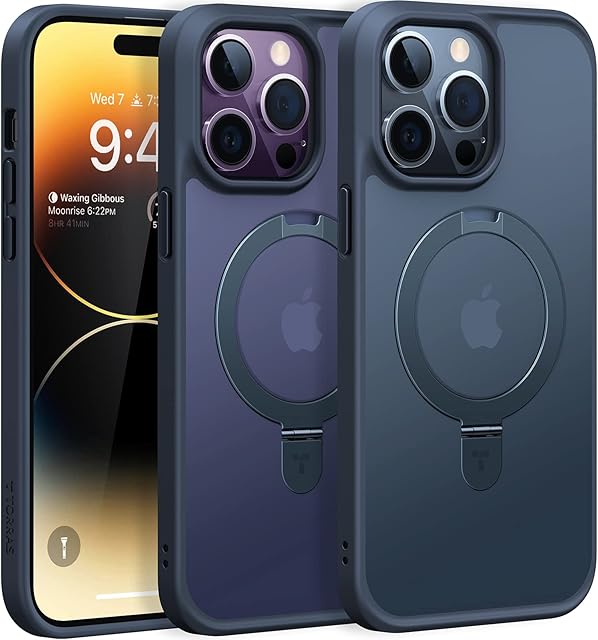TORRAS 4-in-1 Magnetic Stand iPhone 14 Pro Max Case for MagSafe [20W Strong Magnetic][Built-in Invisible Stand] SGS Military Shockproof Protective iPhone 14 Pro Max Phone Case Cover Black(UPRO Ostand)