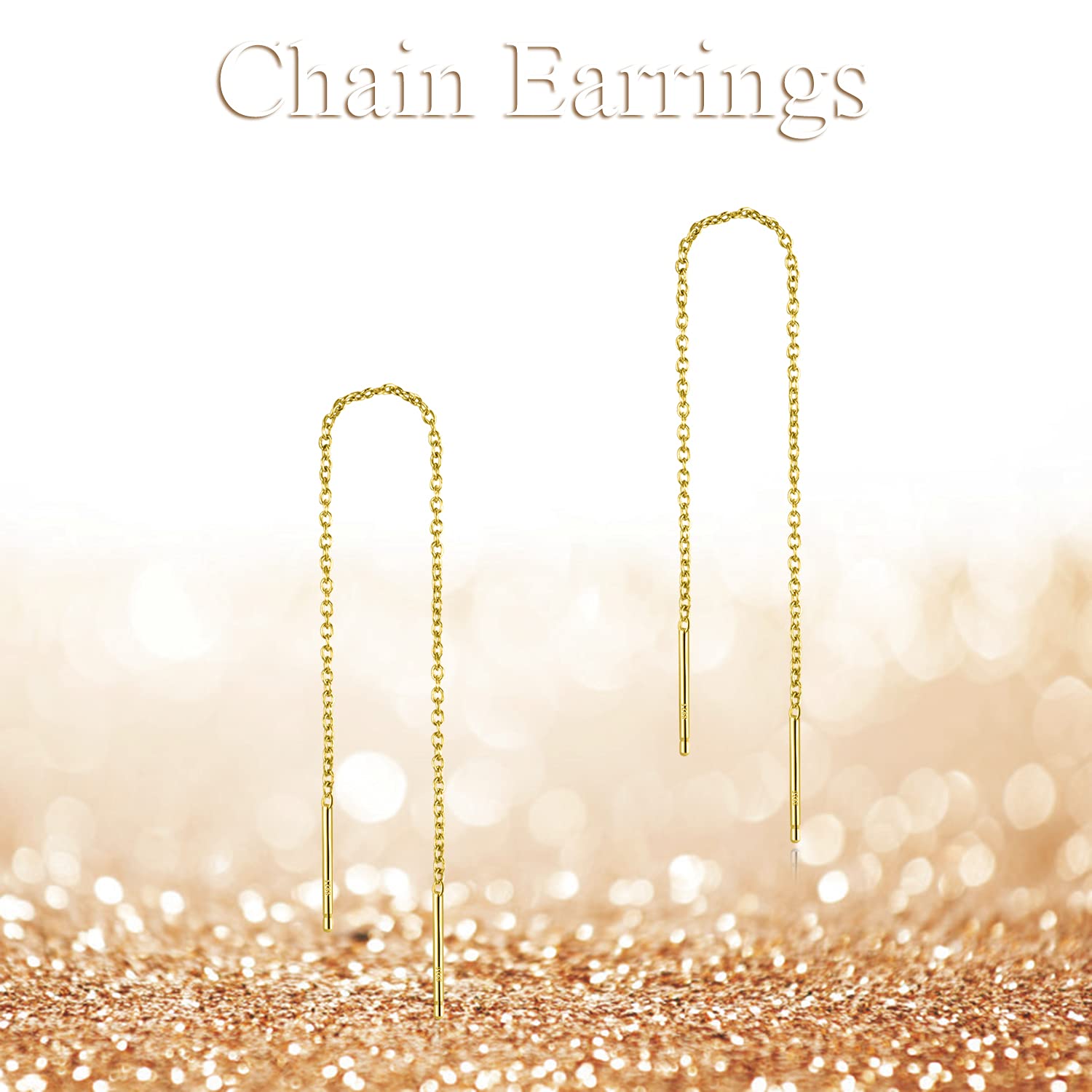 YFN Einfädler Ohrringe aus Ketten Elegant Filigran in 925 Sterling Silber Lange Ohrringe