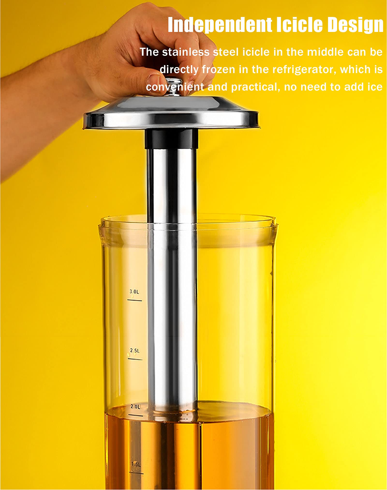 Torre De La Cerveza Dispensador De Jugo De Bebidas con Carámbanos De Acero Inoxidable Y Escala para Bar Party Restaurant KTV Barbecue Restaurant (3L / 3.17Qt),D