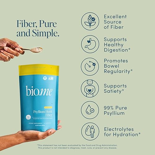 Miniatura 2 de Fiber Rescue - Polvo de cáscara de psyllium para salud digestiva y alivio de la hinchazón, polvo de fibra soluble prebiótica con sabor a limonada