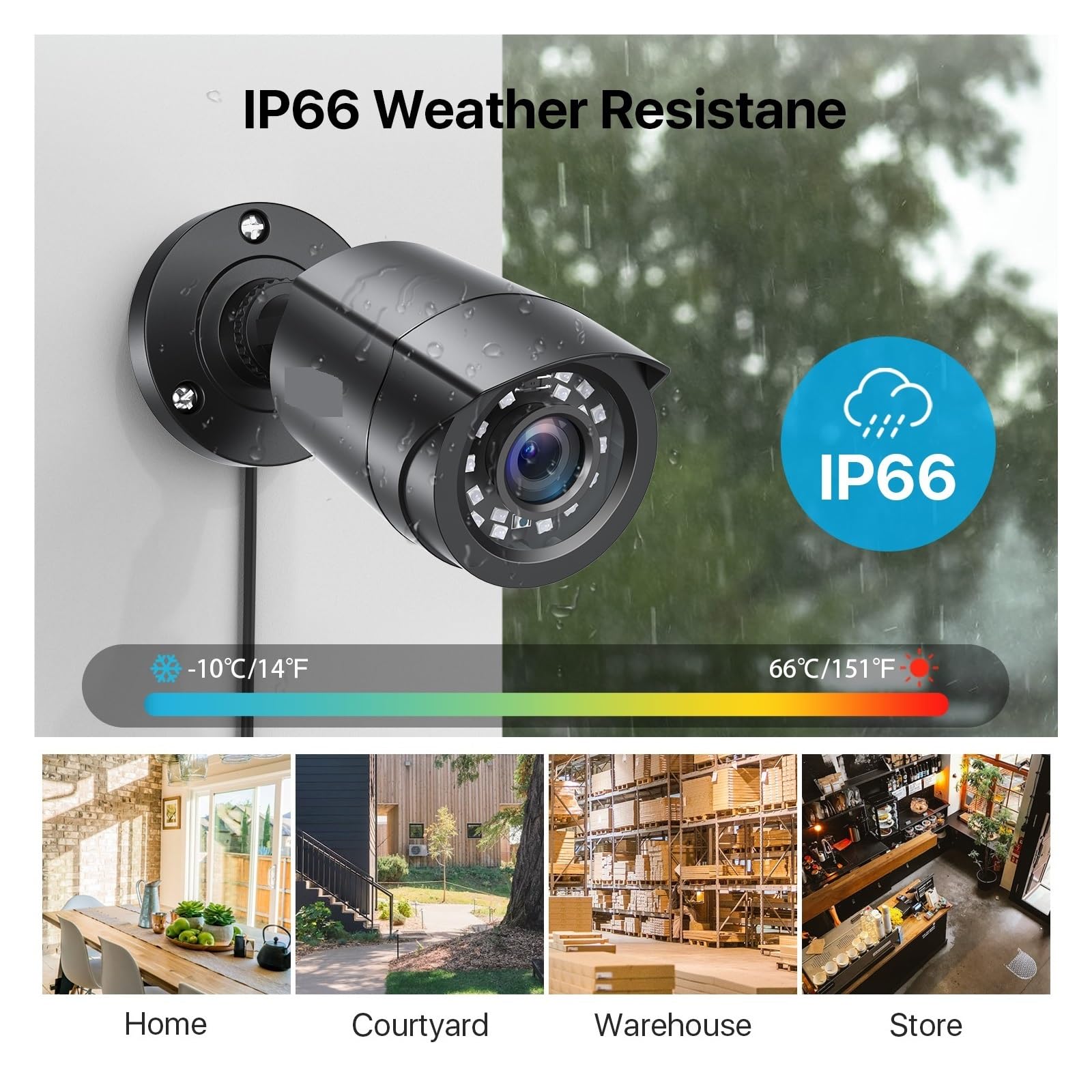 System kamer bezpieczeństwa 8-kanałowy system CCTV 1080P Zewnętrzny rejestrator wideo 5MP z kamerą bezpieczeństwa 2/4/6/8 sztuk 2MP System nadzoru wideo w dzień i w nocy(8CH DVR x 4 Cameras)