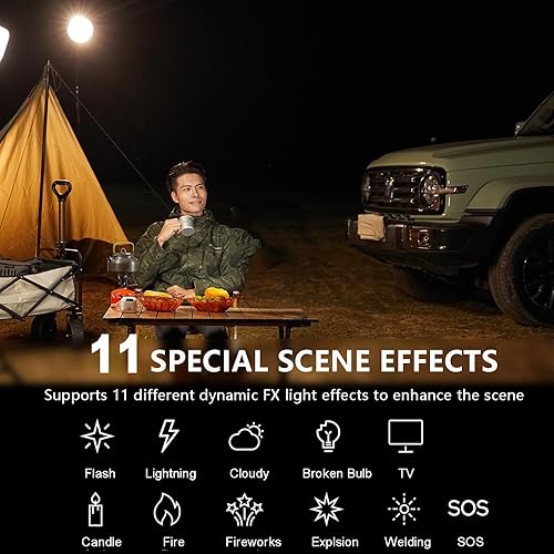 Miniatura 6 de Godox Kit de 2 luces LED RS60Bi de 60 W, iluminación continua LED bicolor de 60 W para fotografía de estudio al aire libre, grabación de video luces