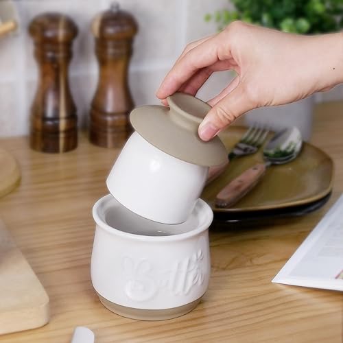 Miniatura 4 de MAIA Mantequilla de cerámica de 5.5 onzas para encimera con soporte para esparcidor de mantequilla de agua para untar, mantequilla francesa con