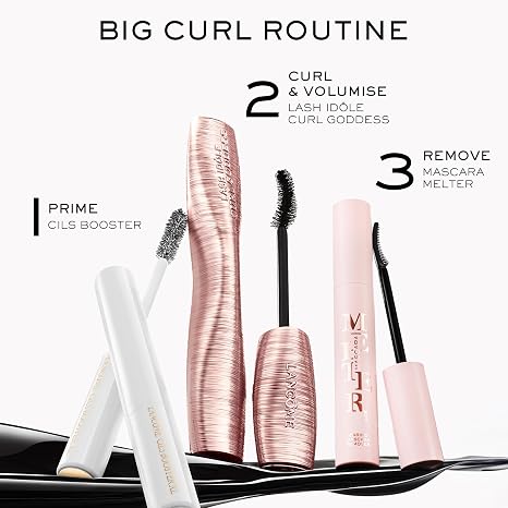 Lancôme Lash Idôle Curl Goddess Mascara, Up to 150% Curl Boost and 800% Volume, Divine Black Long-Lasting 30H Wear, Lightweight & Fast-Setting Formula (Full Size, Travel or Remover)