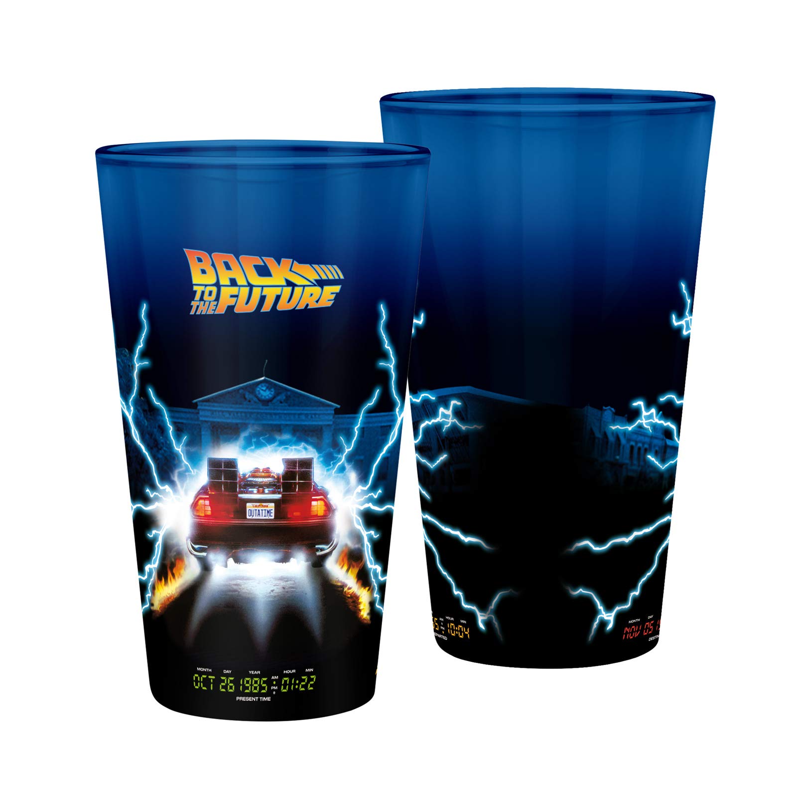 Abystyle Transparent Back To The Future Delorean 400Ml Glass