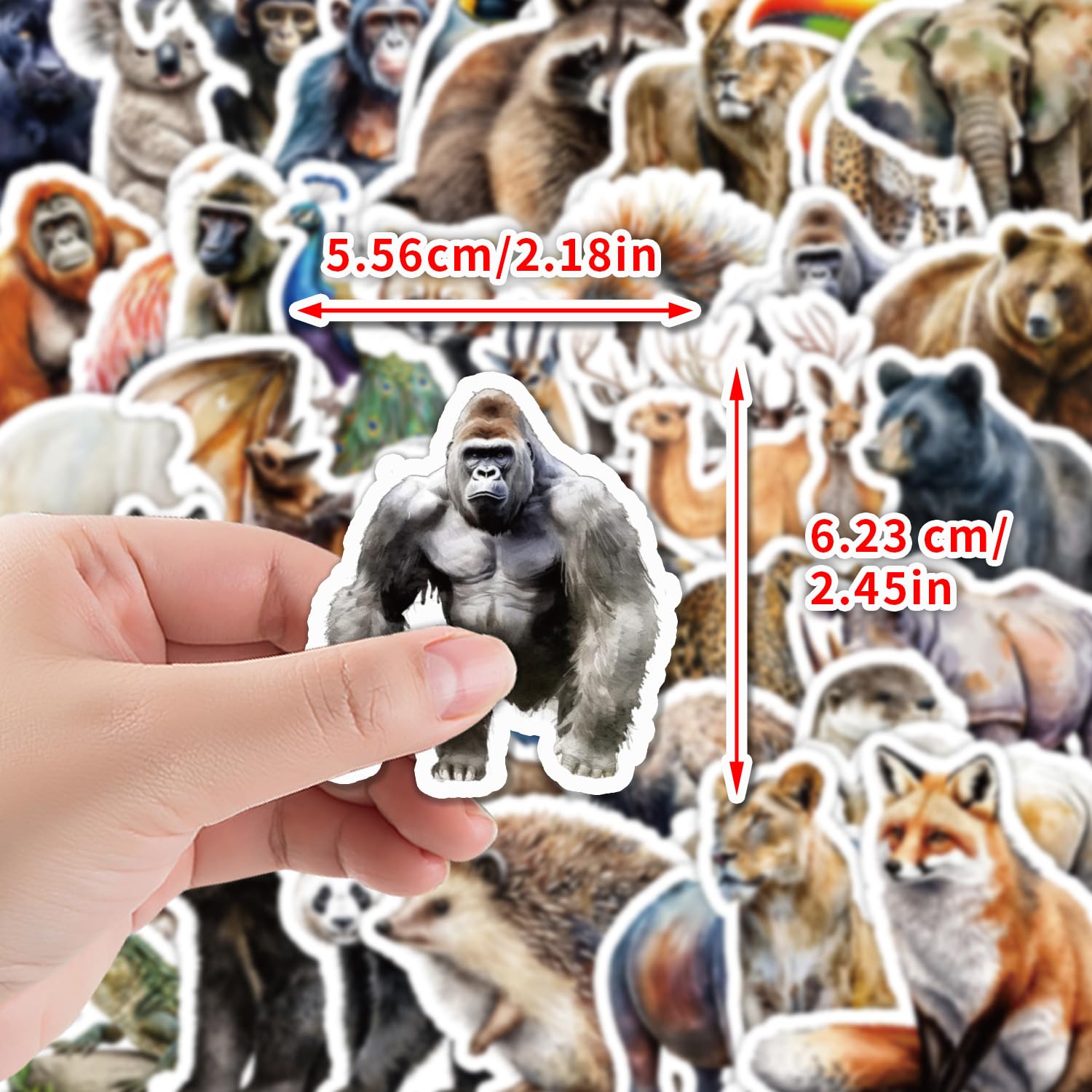 Realistic Zoo Animal Stickers for Laptop (50 PCS),Gift for Children Teens Adults Girl Boys,Waterproof Stickers for Water Bottle,Animal Jungle Vinyl Stickers for Scrapbook,Skateboard,Bike,Phone,Dairy - Image 2
