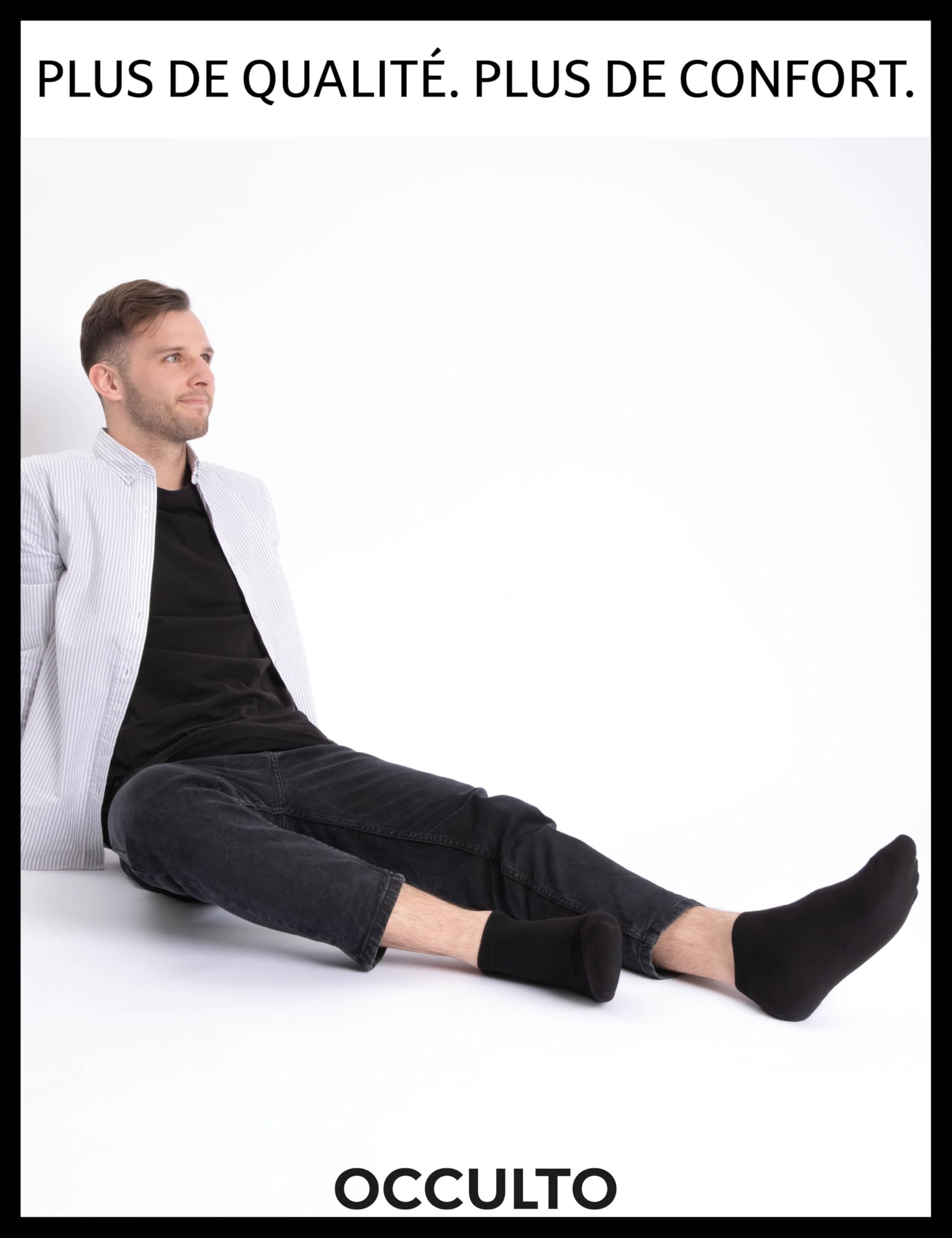 Occulto socquette homme 100% coton lot de 10 (modèle: Ingmar), chaussettes courte