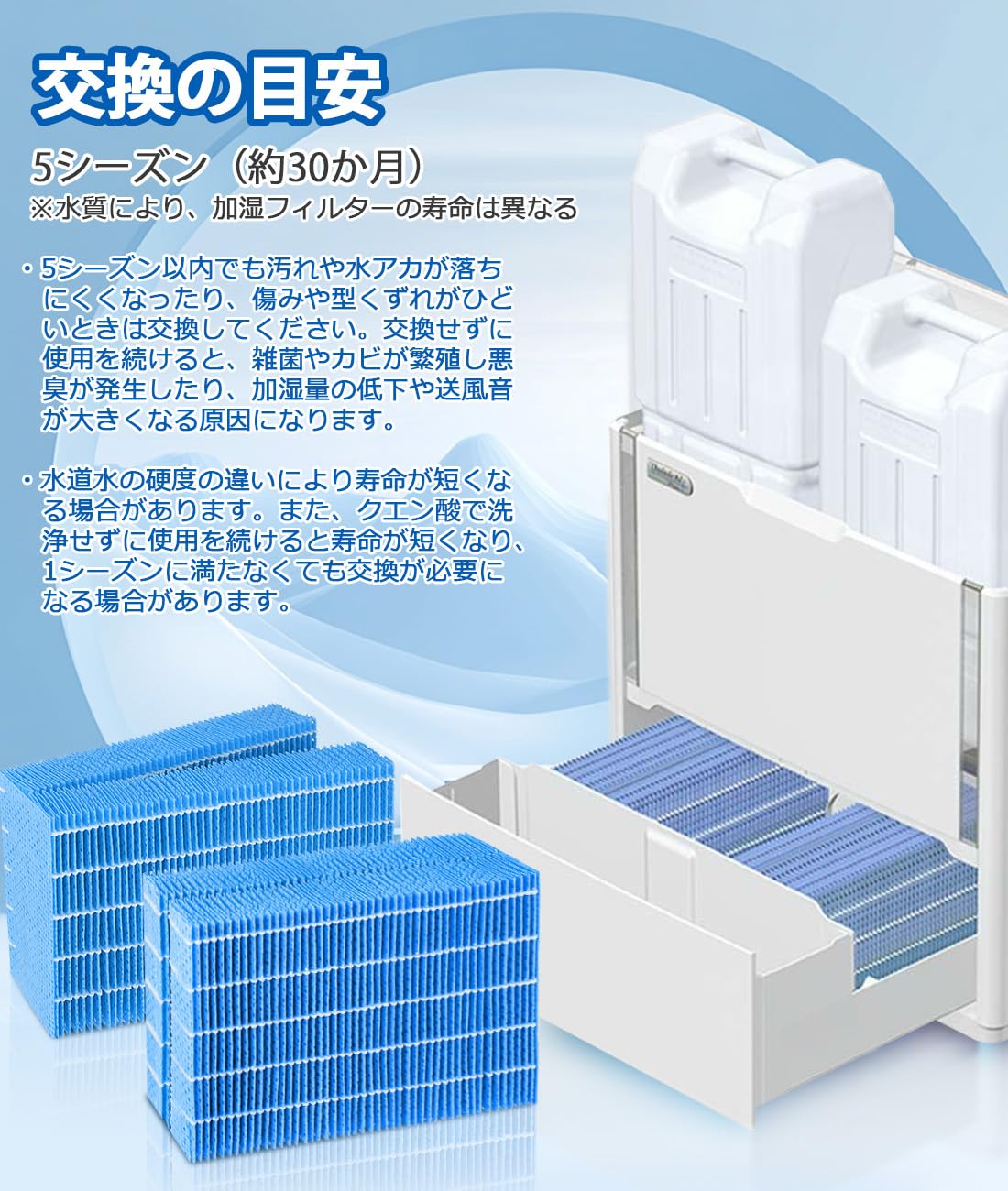 Amazon.co.jp: H060519 加湿フィルター 抗菌気化フィルター 加湿機 