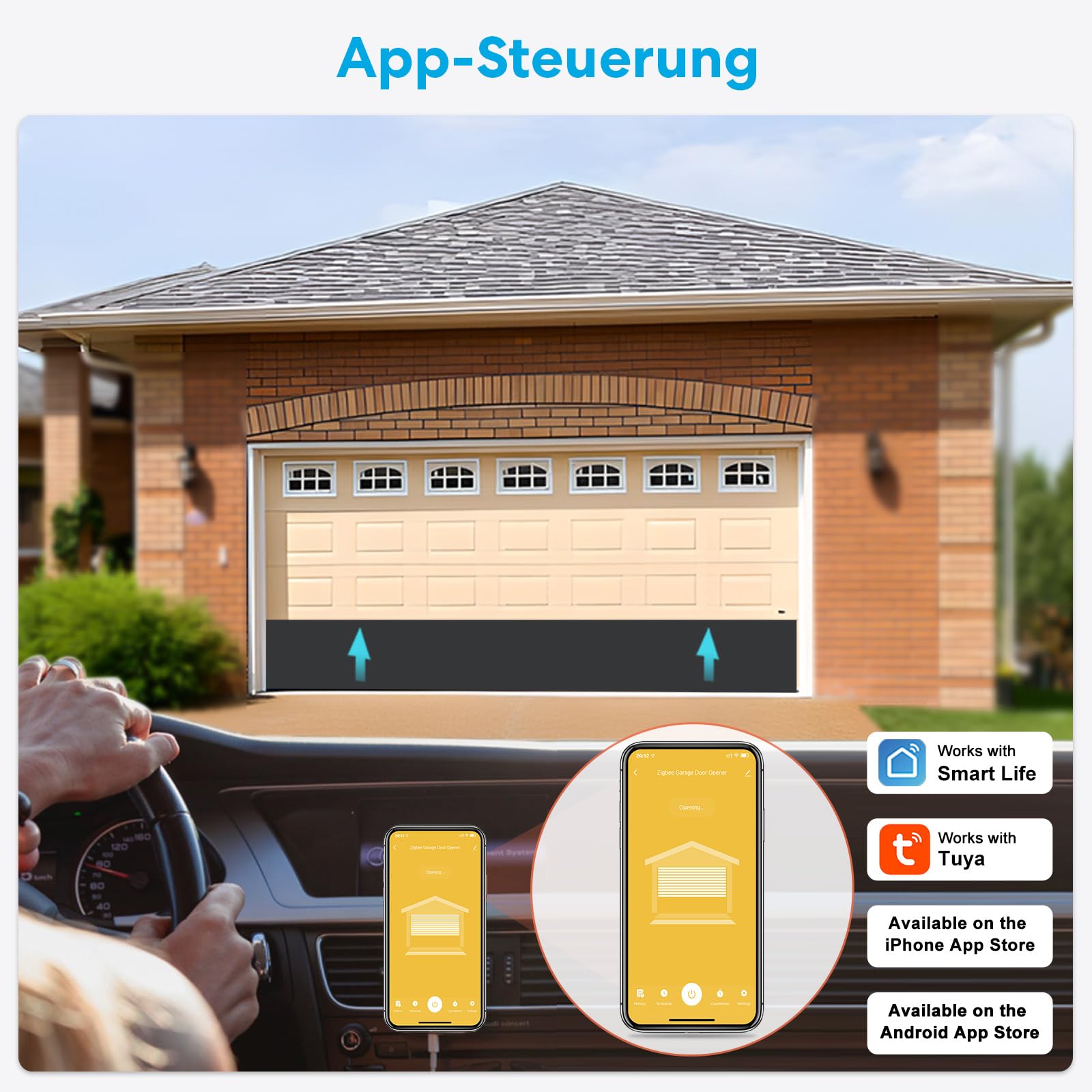 LoraTap ZigBee Smart Garagentorsteuerung | Integriertes Reed-Sensor-Relaismodul | USB 5V/DC 12-24V | Tuya App/Alexa Kompatibel | 15-Minuten-Installation