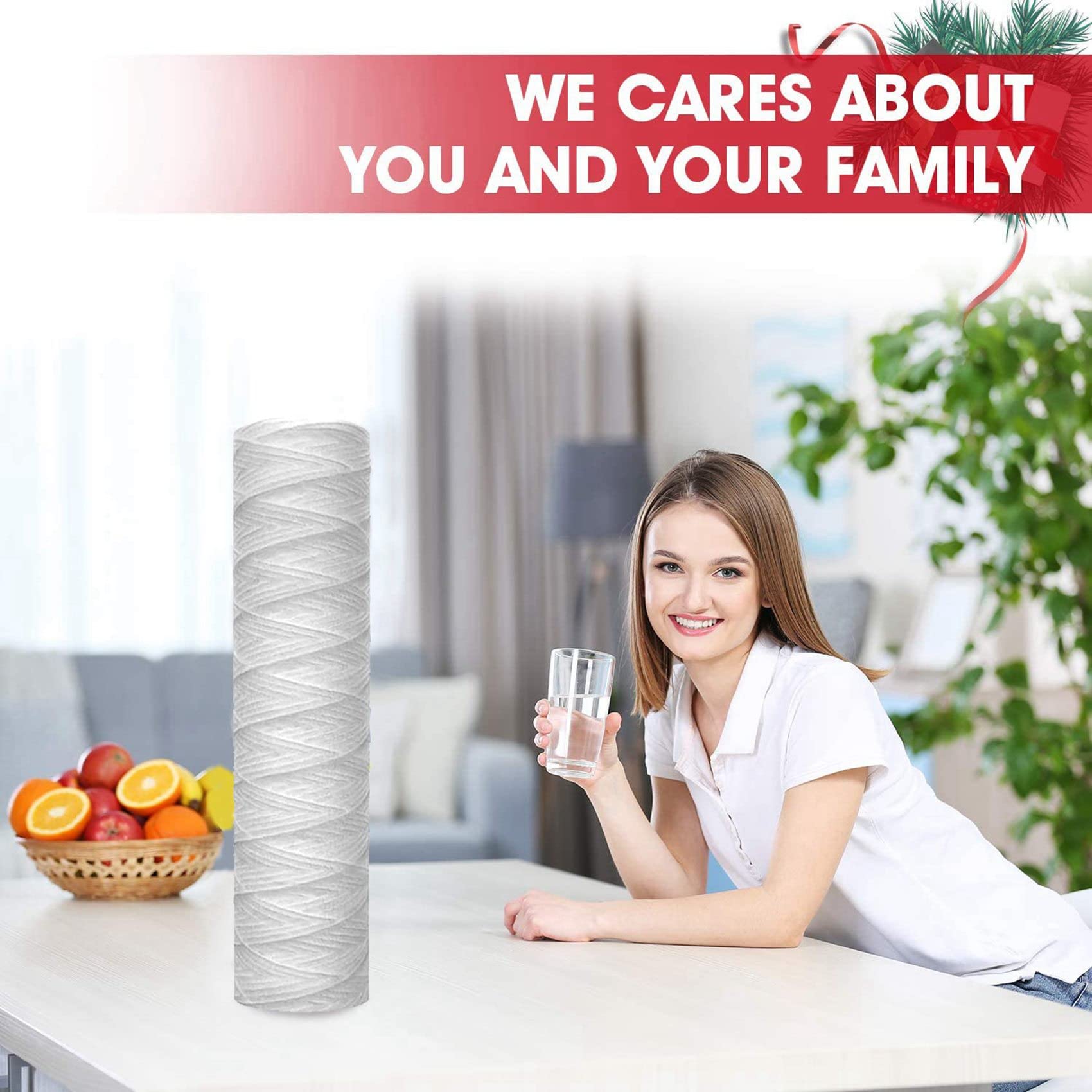 12PZ 5 Micrometri String Wound Water Filter Universal Whole House Sostituzione Cartuccia di Ricambio Filtri Sedimenti 10 Pollici