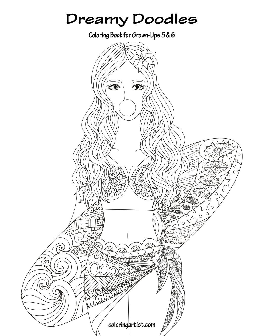 Dreamy Doodles Coloring Book for Grown-Ups 5 & 6
