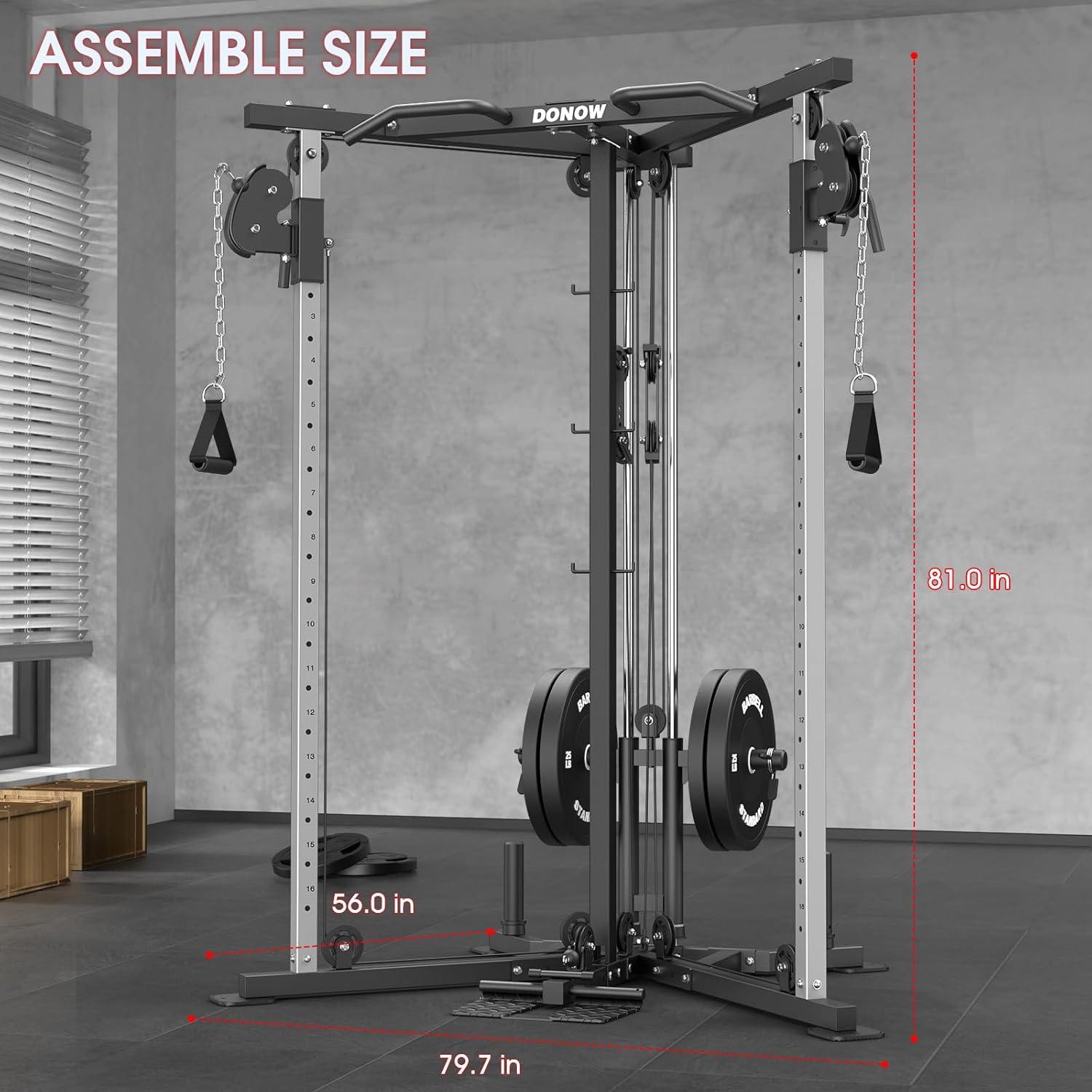 Donow Cable Crossover Machine, Cable Fly Machine Home Gym Sy...