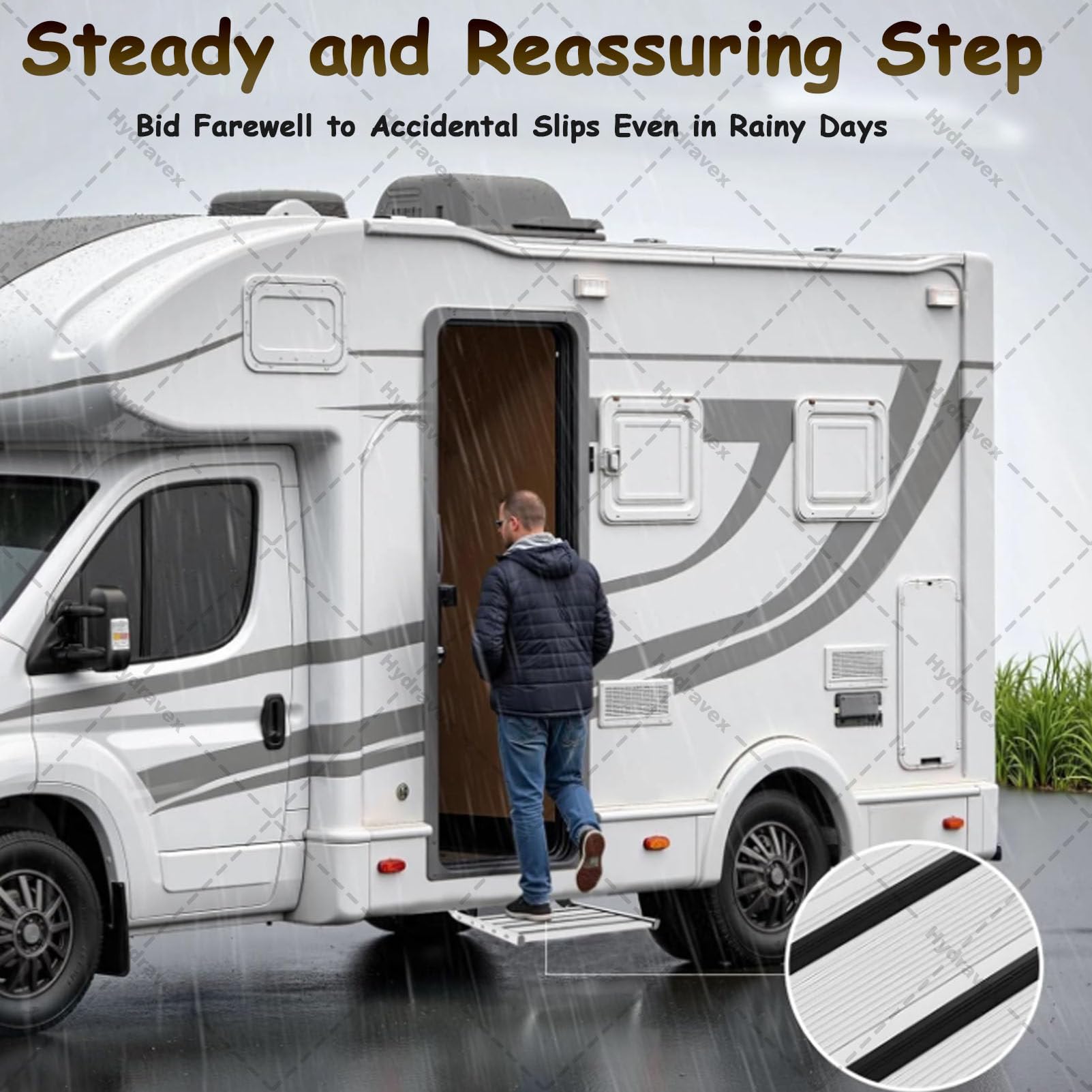 Klappbare Wohnmobiltreppe, elektrisch ausziehbare Wohnmobiltreppe, Wohnwagentreppe, Aluminiumlegierung, rutschfeste Pedale, für Wohnmobile, Camper und Wohnwagen Single-12V
