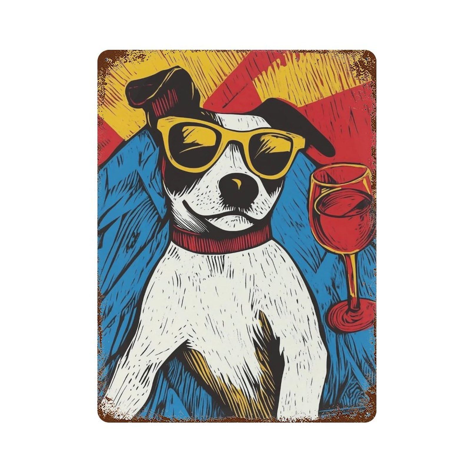 HDURYEYRYY Chill Summer Pup 02 Wall Retro Iron Vintage Art Metal Tin Sign Poster Modern Home Cofffee Club Art Bar Shop Decor 40x30cm