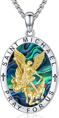 Odinstone 925 Sterling Silver Patron Saint Necklace Medal Religious Amulet