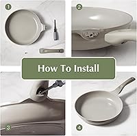 Vista 7 de Redchef Nonstick Frying Pan Skillet, Non Stick Ceramic Frying Pan, Egg & Omelet Pans, Non Toxic, Kitchen Healthy Cookware, PFAS & PTFE & PFOA