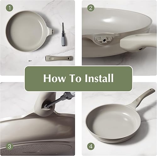 Miniatura 7 de Redchef Sartén antiadherente, sartén de cerámica antiadherente, sartenes para huevos y tortillas, no tóxico, utensilios de cocina saludables de