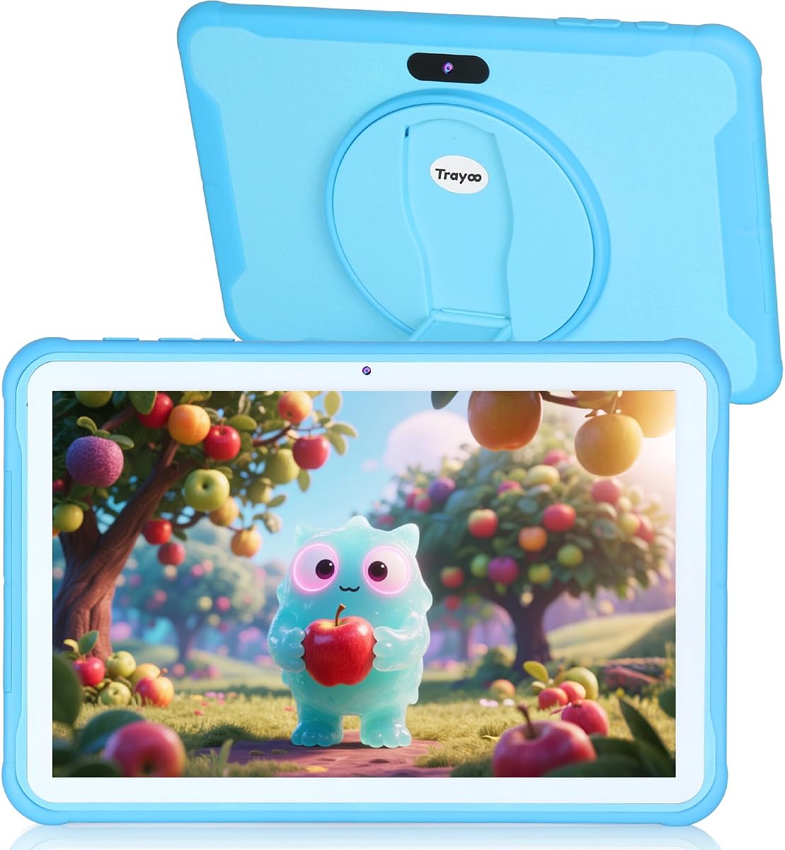 Tablet para niños, tableta de 10,1 pulgadas para niños con estuche incluido, almacenamiento de 64G, cámara dual, WiFi, aplicaciones educativas preinstaladas, control parental, YouTube (azul)