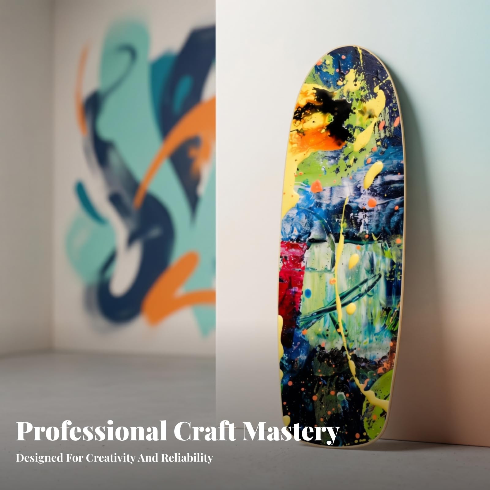 Plateau de Skateboard en Érable Deck Planche Cruiser avec Concave Double Kick Sept Plis Tout Bois Perçages Multiples pour Montage Adaptable Poids