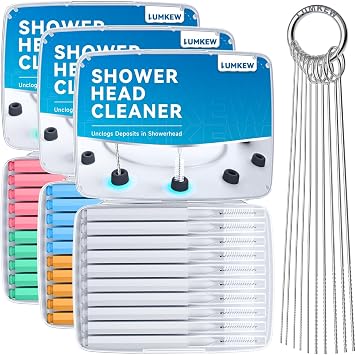 Lumkew Shower Head Cleaner Picks,Multiple Shower Head Cleaning Brush for Small Hole, Nozzle unclogger Tool for Showerhead with Storage Box