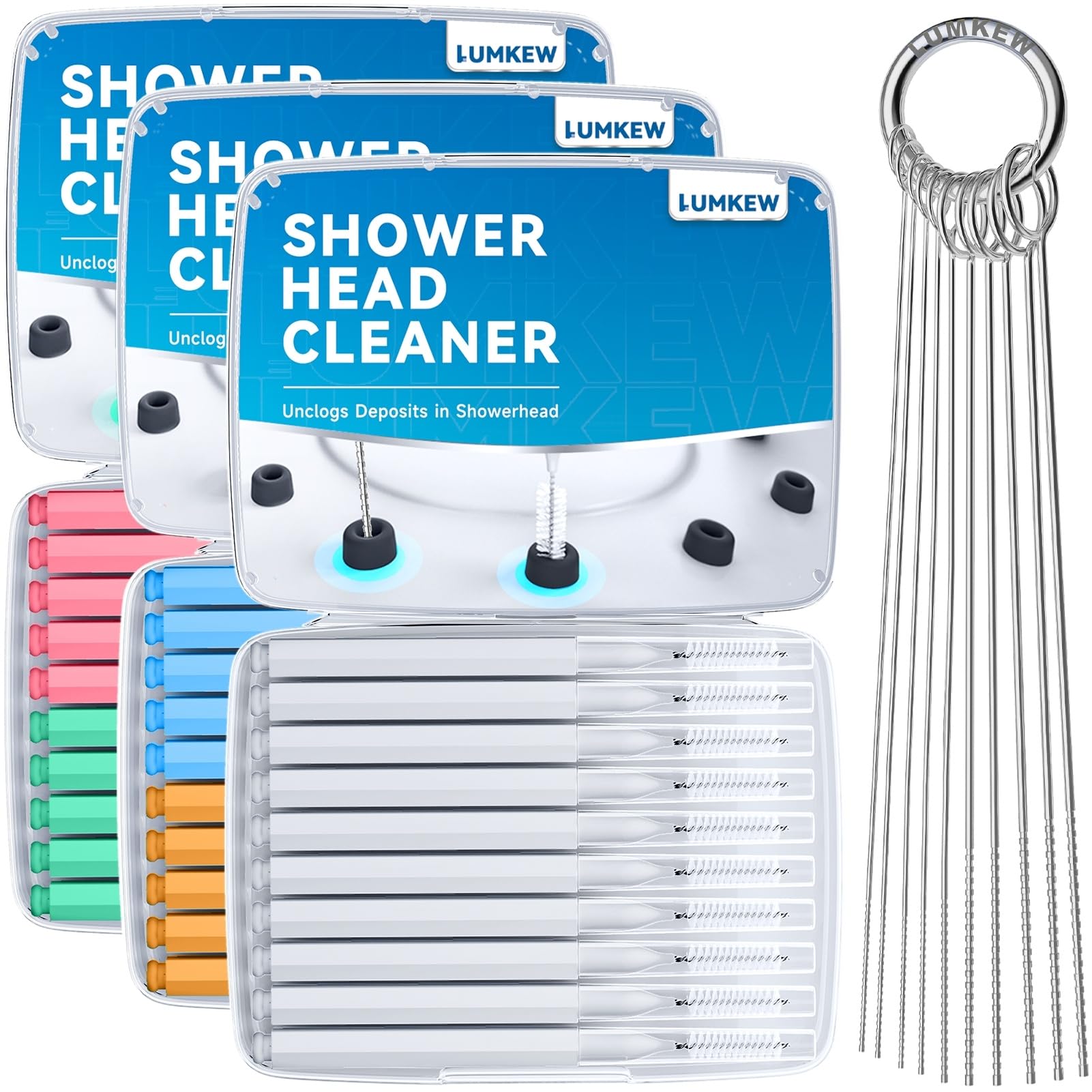 Lumkew Shower Head Cleaner Picks, Shower Head Cleaning Brush for Small Hole