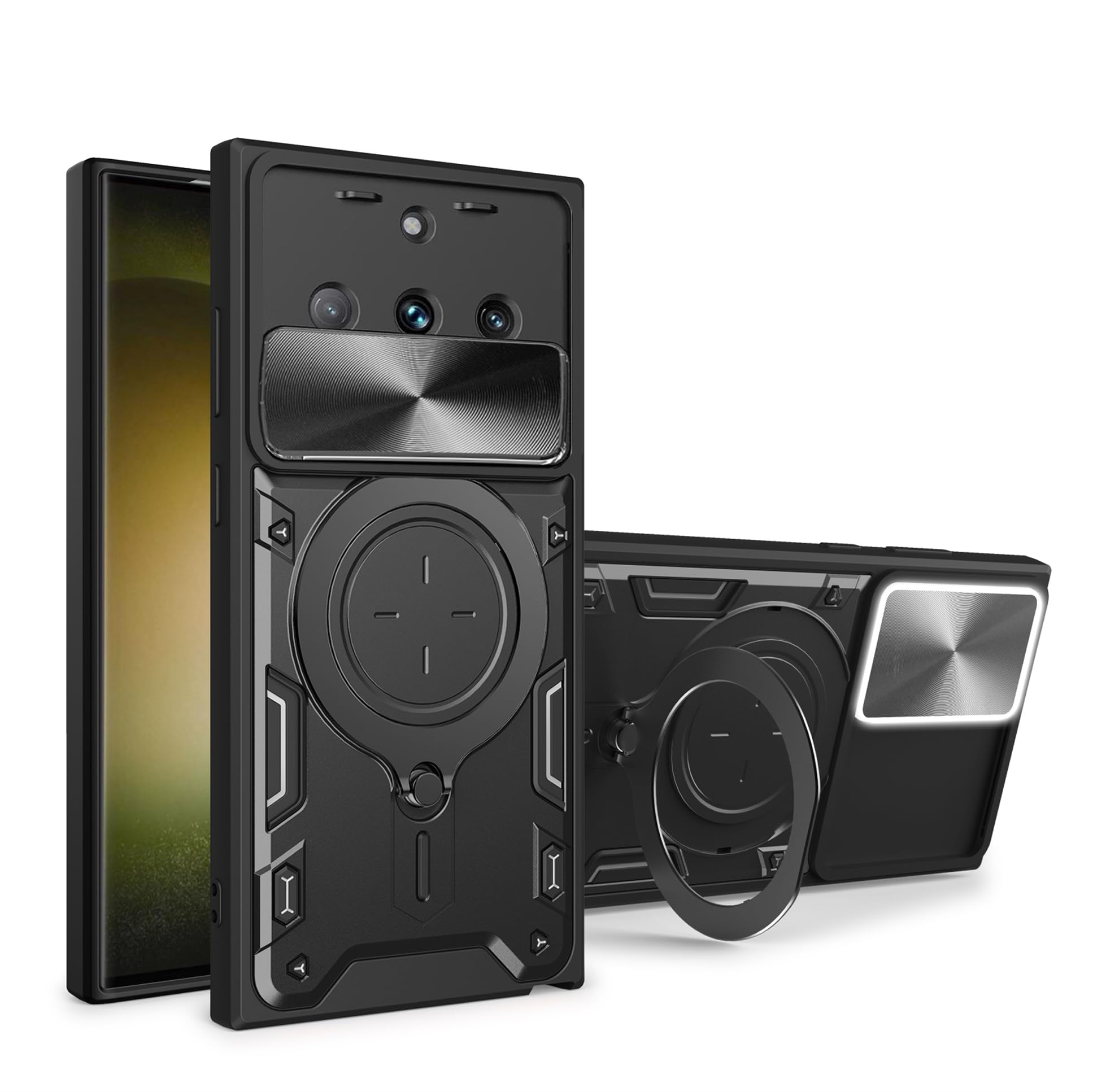 CoverLine Polycarbonate Back Cover Ultra-Thin Protective Shockproof Hybrid Slide Camera Cover And Ring Kickstand Cover For Realme 11 Pro 5G / Realme 11 Pro+ -Black (B0D5VGLDY7) Amazon Price History, Amazon Price Tracker